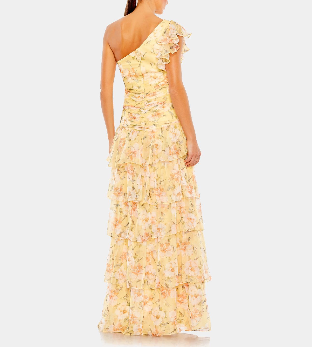 Floral Print Ruffle Tiered One Shoulder Gown sold by Lord & Taylor product image thumbnail 3