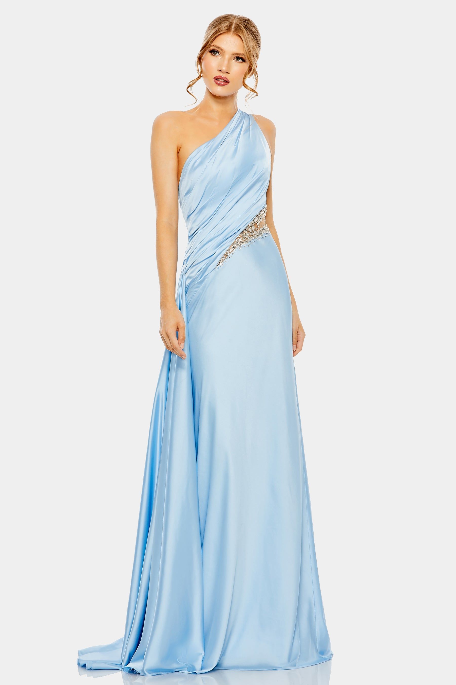 One Shoulder Embellished Satin Gown sold by Lord & Taylor product image thumbnail 5