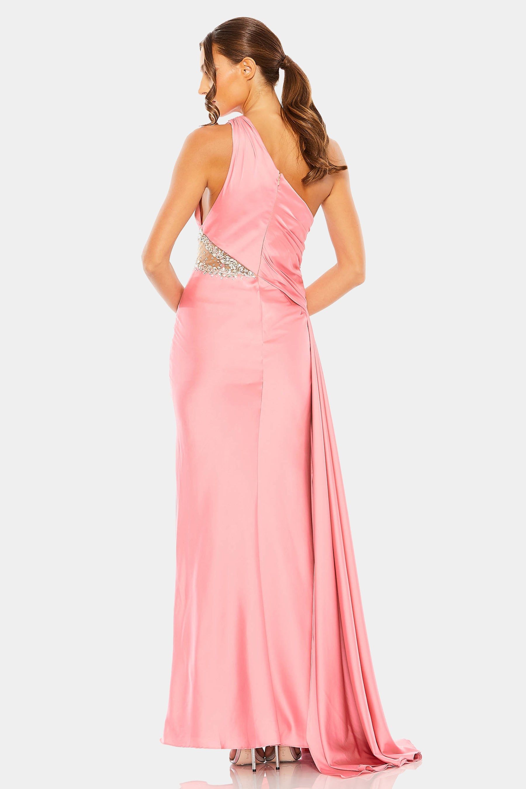 One Shoulder Embellished Satin Gown sold by Lord & Taylor product image thumbnail 3