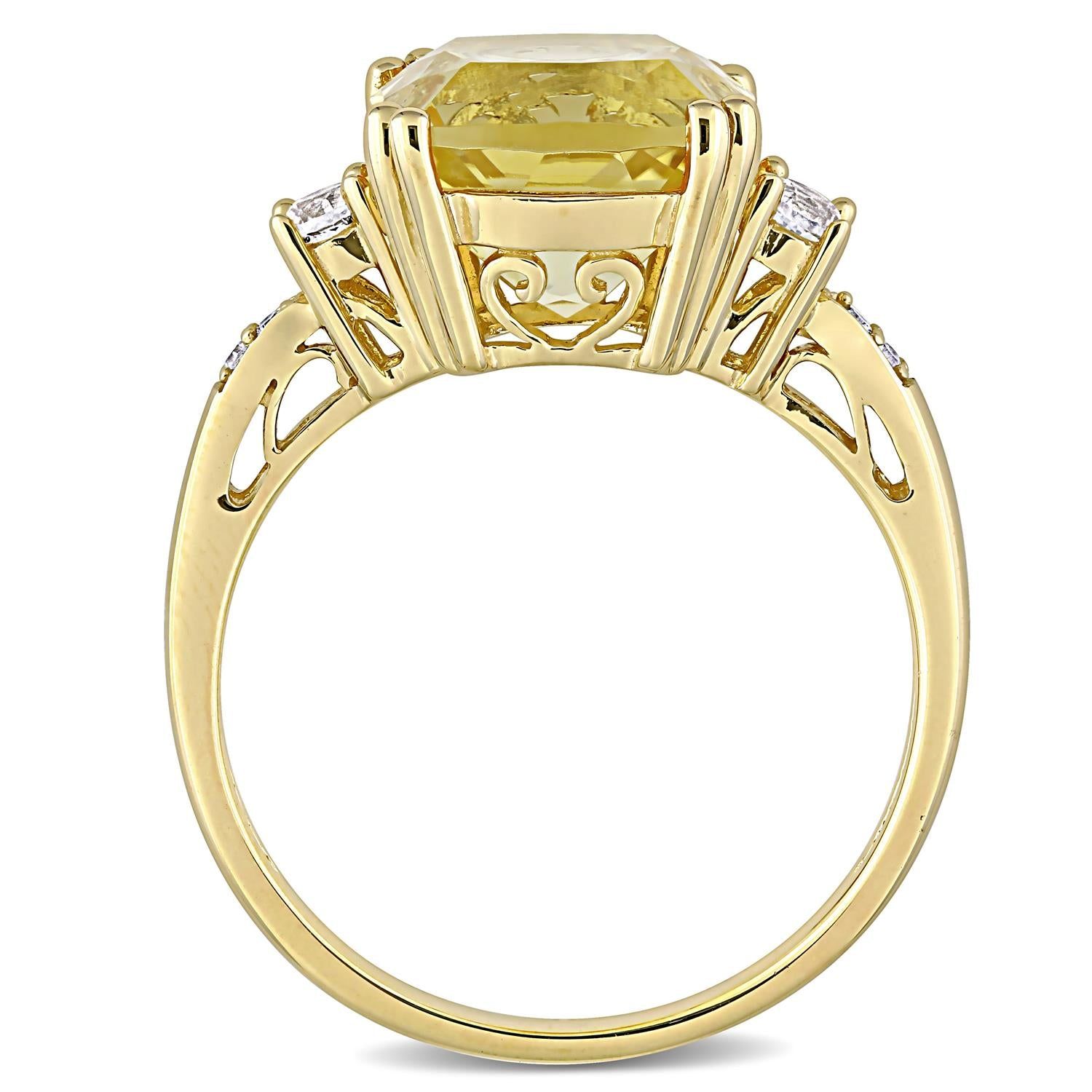 10k Yellow Gold Citrine, Lab-Created Sapphire and Diamond Accent Ring sold by Lord & Taylor product image thumbnail 3