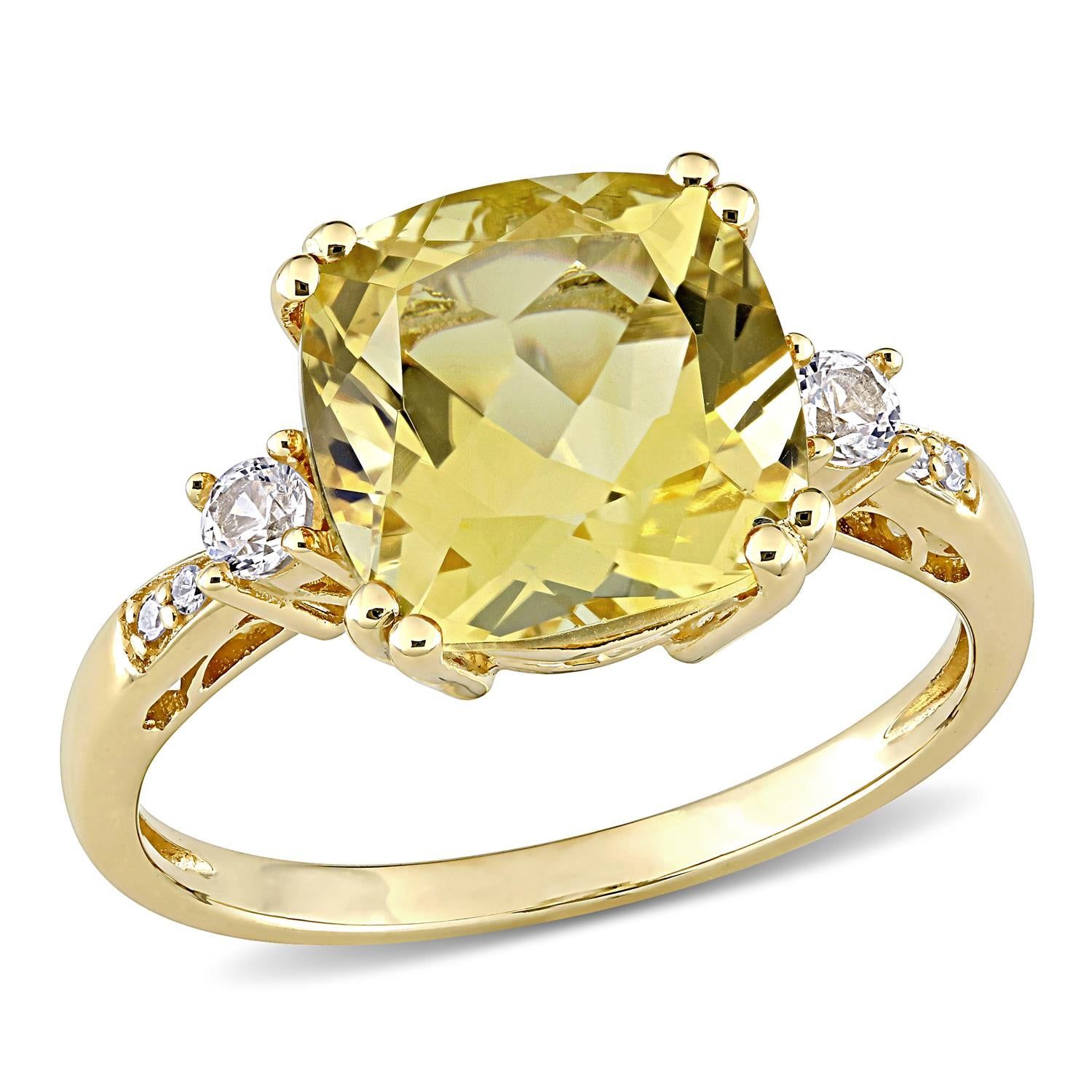 10k Yellow Gold Citrine, Lab-Created Sapphire and Diamond Accent Ring sold by Lord & Taylor product image thumbnail 4