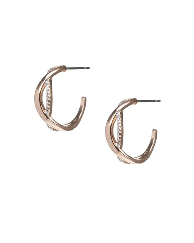 Pavé Eternity Hoop Earrings sold by Lord & Taylor