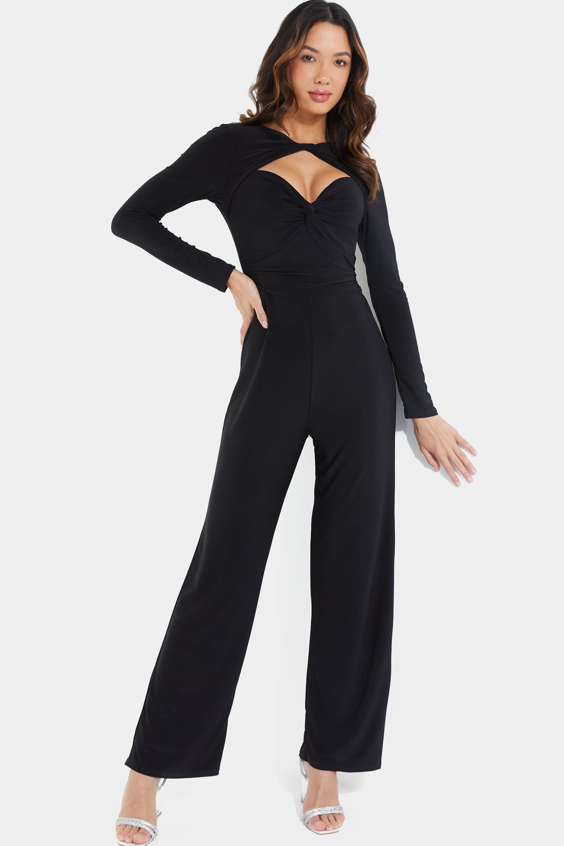 Keyhole Neck Long Sleeve Ity Jumpsuit sold by Lord & Taylor