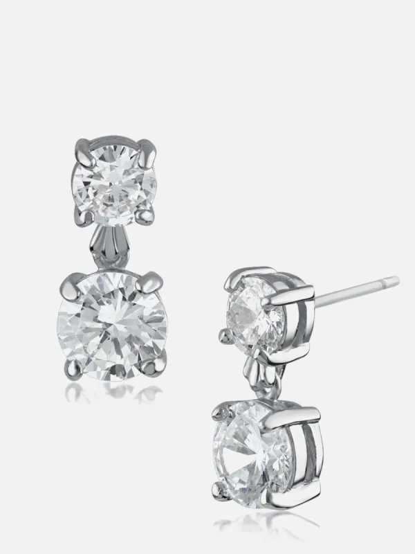 4cttw Dbl Round Cubic Zirconia Dangle Earrings sold by Lord & Taylor