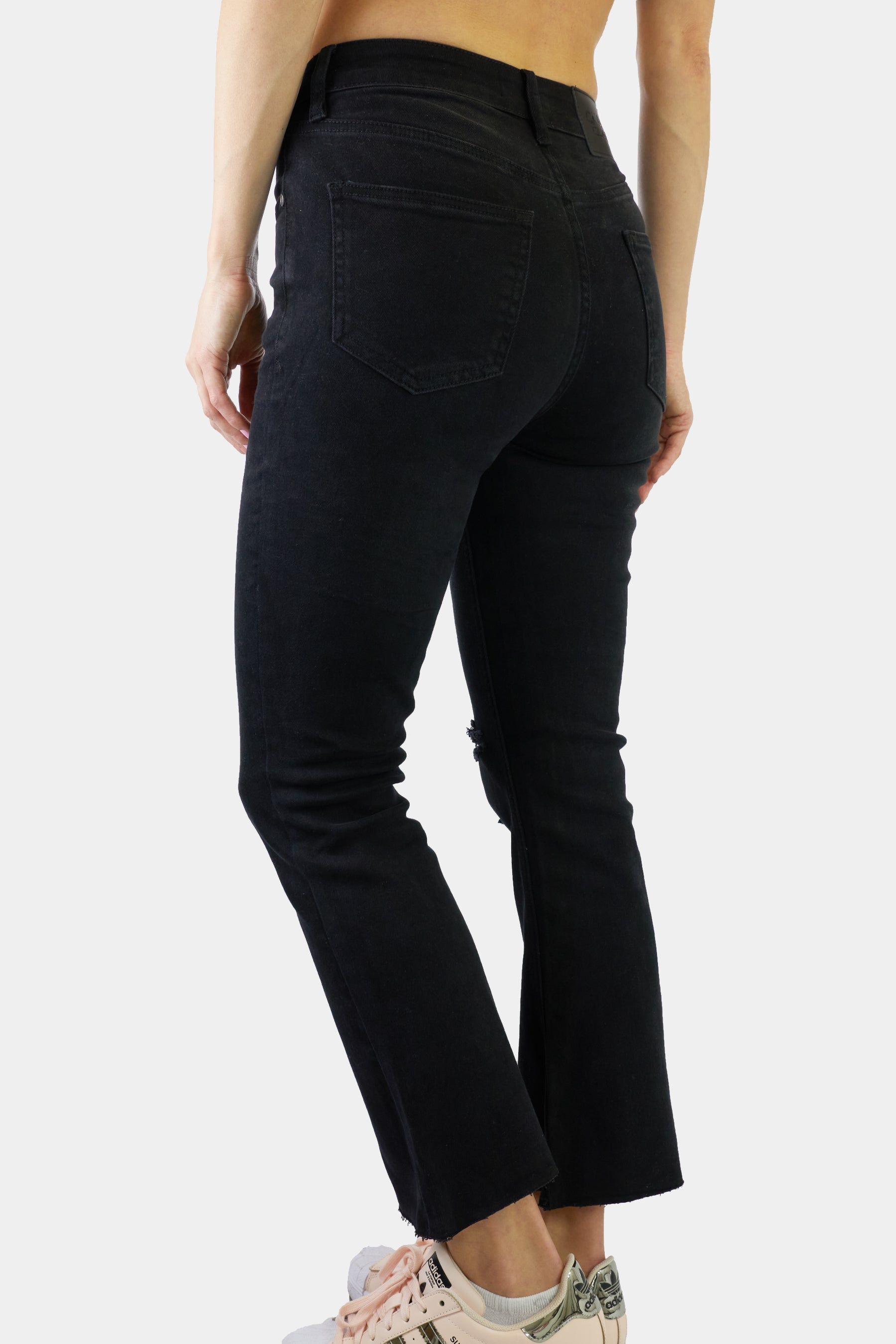 Raw Hem Abrasion Cropped Kickflare Jeans sold by Lord & Taylor product image thumbnail 2