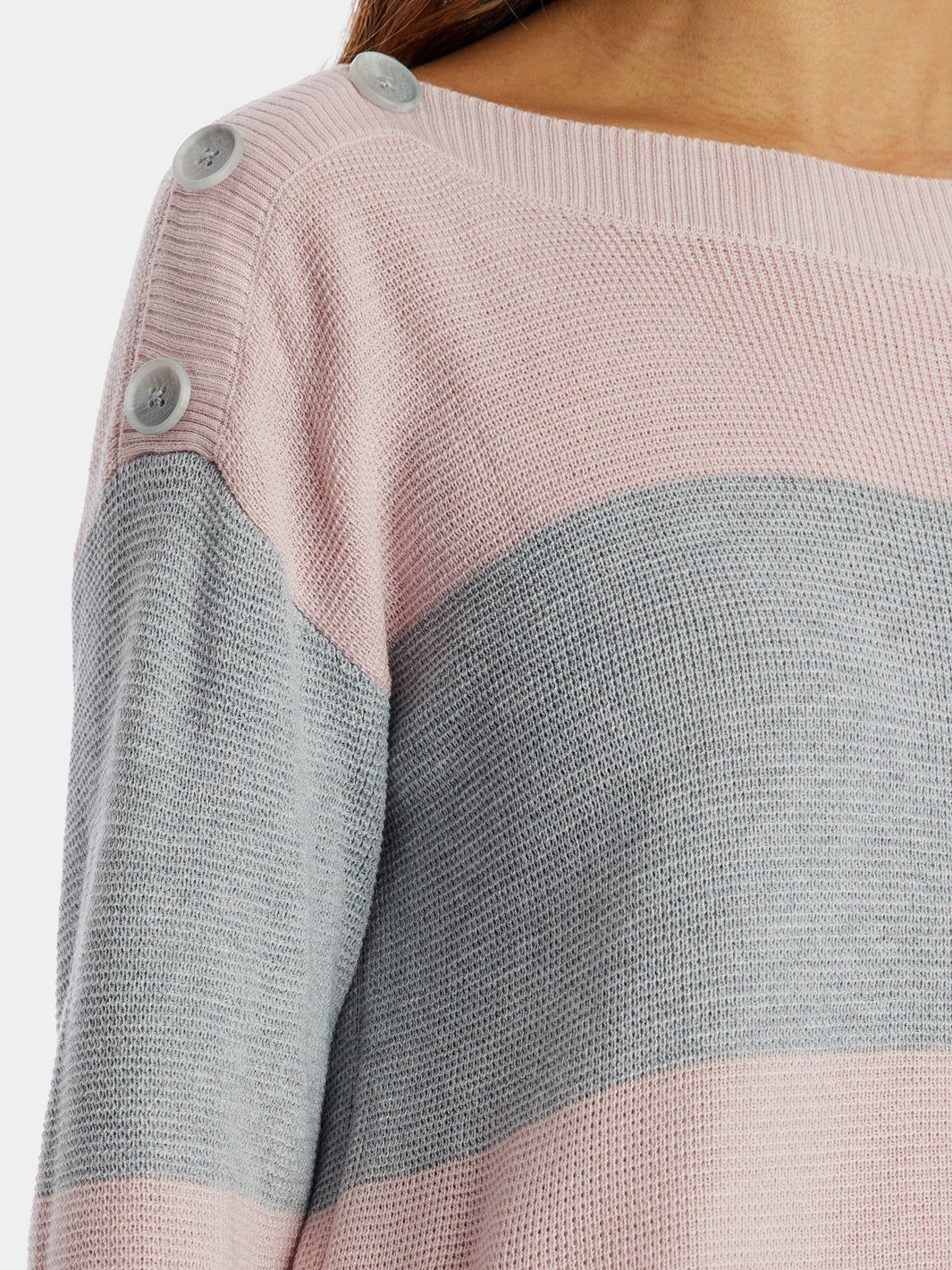 Long Sleeve Button Shoulder Stripe Sweater sold by Lord & Taylor product image thumbnail 5