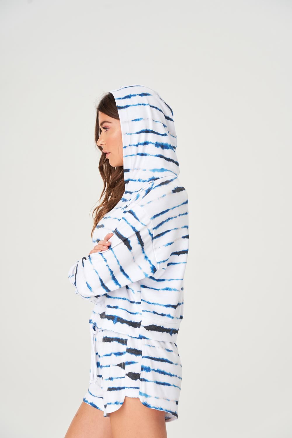 French Terry Crop Hoodie sold by Lord & Taylor product image thumbnail 3