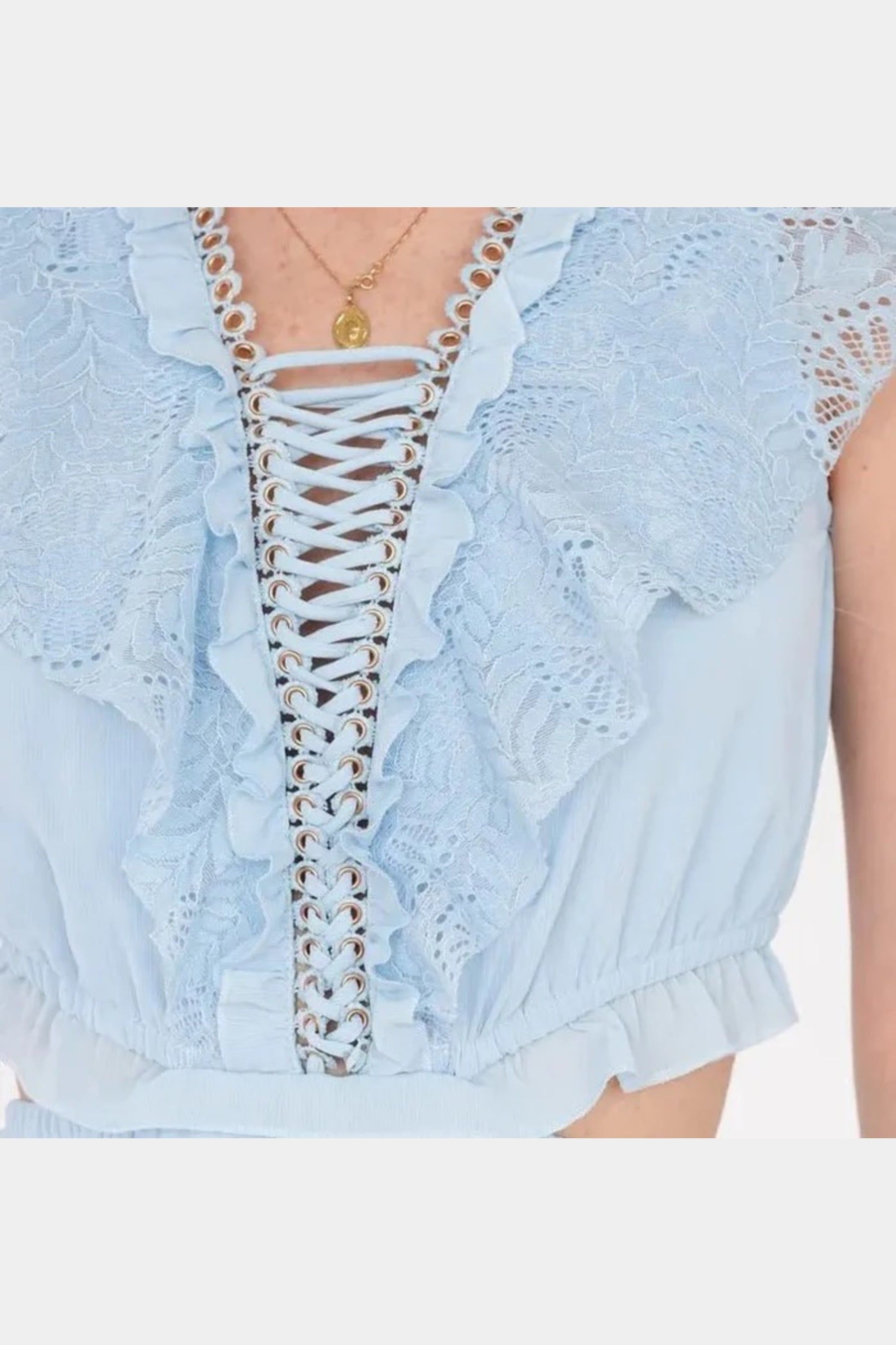 Miah Lace-Up Maxi Dress sold by Lord & Taylor