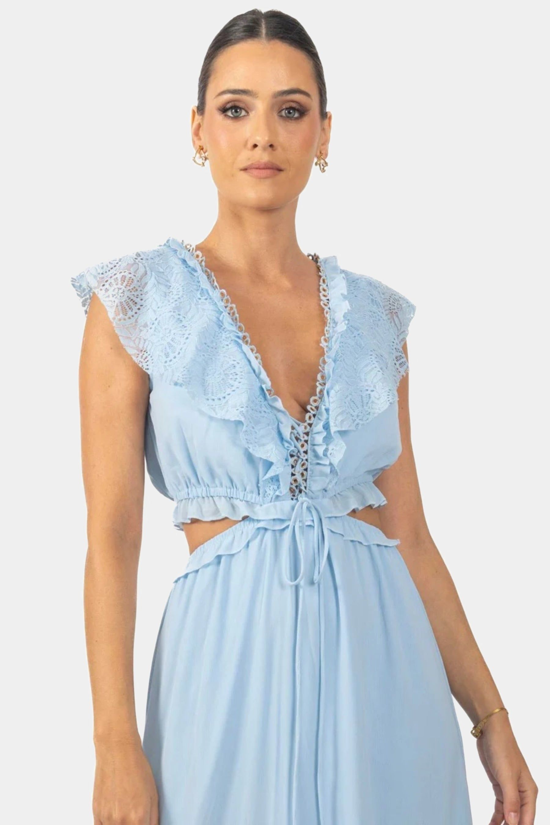 Miah Lace-Up Maxi Dress sold by Lord & Taylor product image thumbnail 4