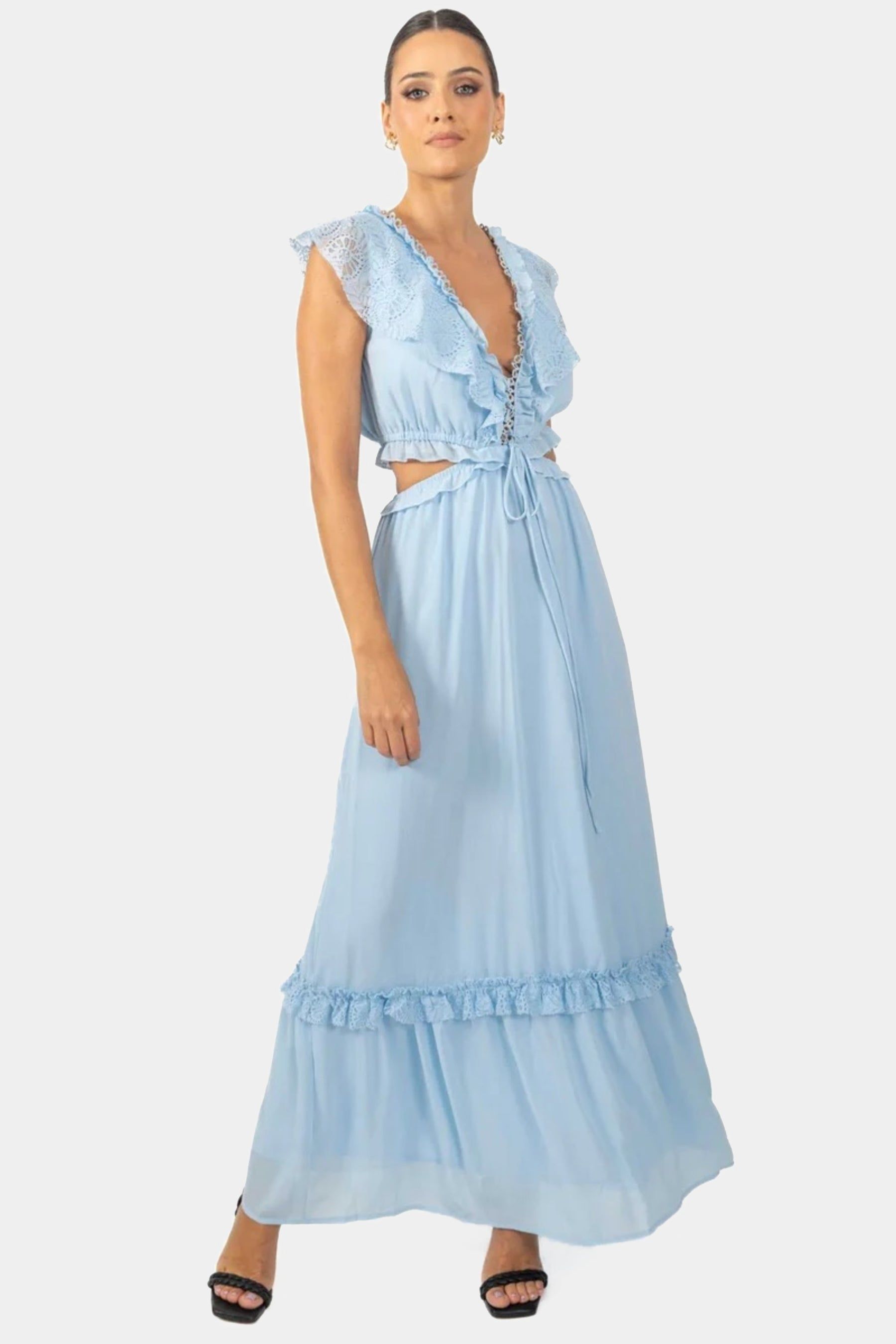Miah Lace-Up Maxi Dress sold by Lord & Taylor product image thumbnail 5
