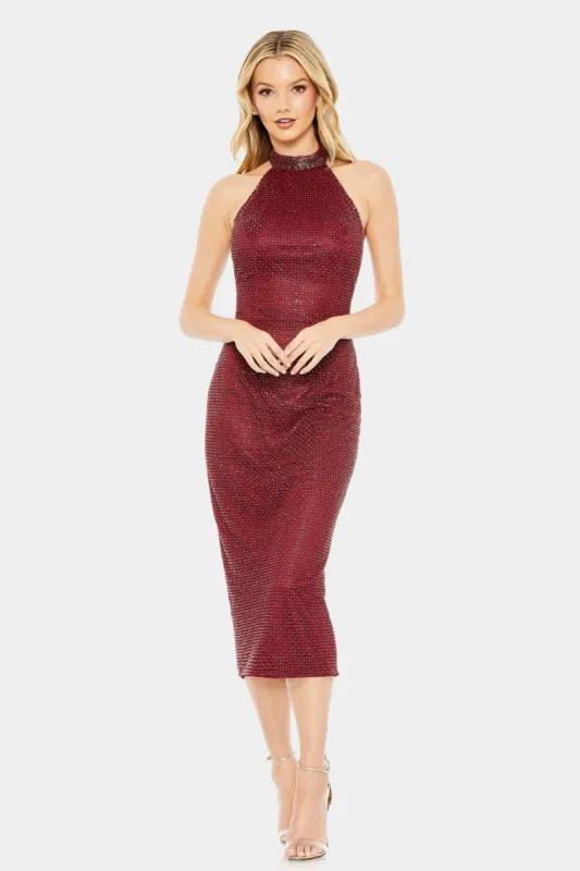 Hand Embellished Faux Wrap Flutter Sleeve Gown sold by Lord & Taylor