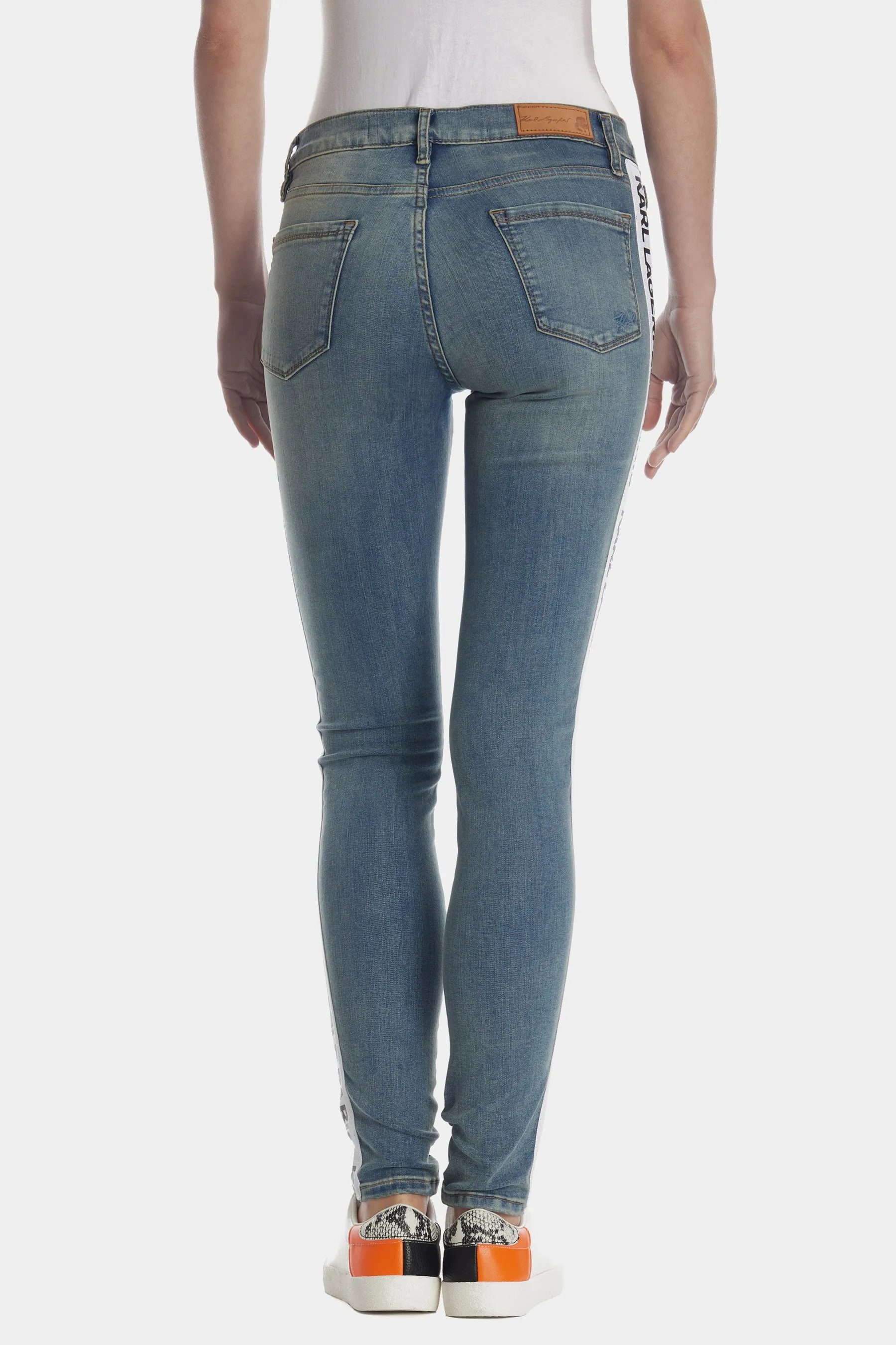 Logo Taped Skinny Jeans sold by Lord & Taylor product image thumbnail 2