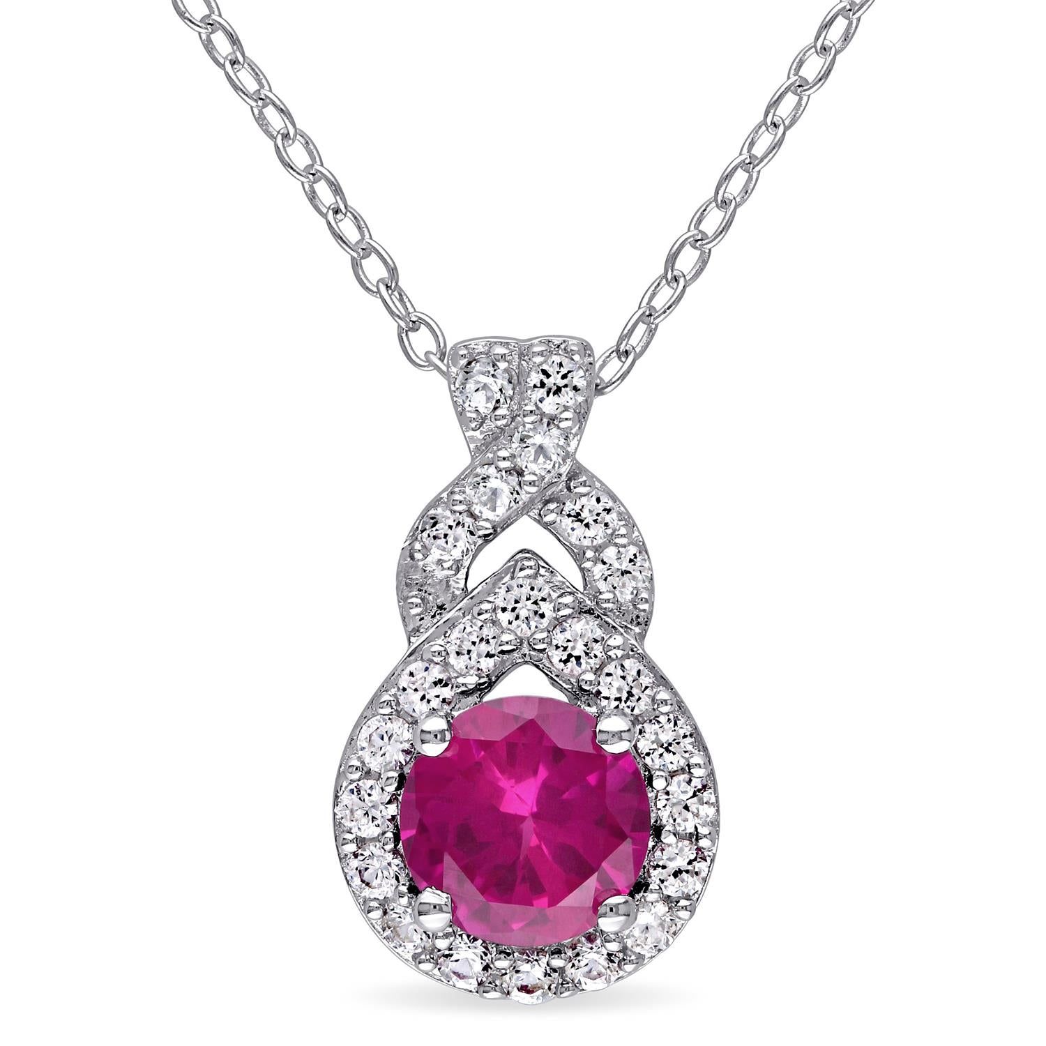 Created Ruby and Created White Sapphire Necklace sold by Lord & Taylor product image thumbnail 5