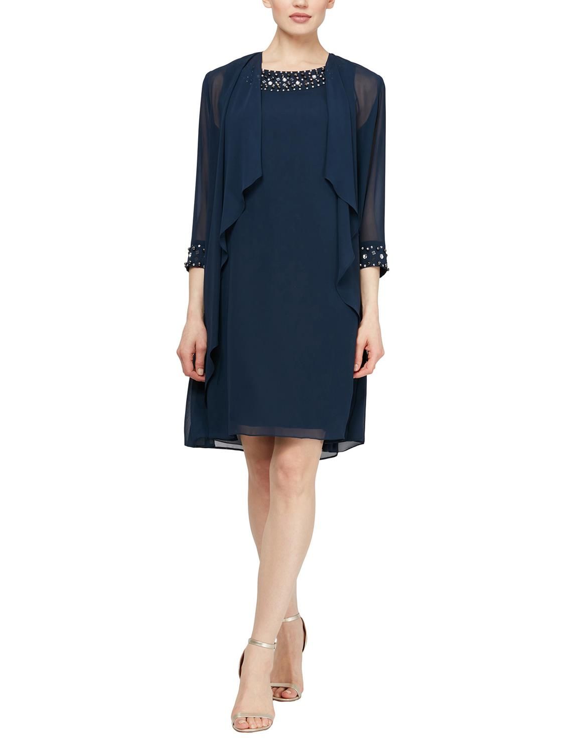 Petite Three-Quarter Sleeve Two-Piece Jacket Dress sold by Lord & Taylor product image thumbnail 4