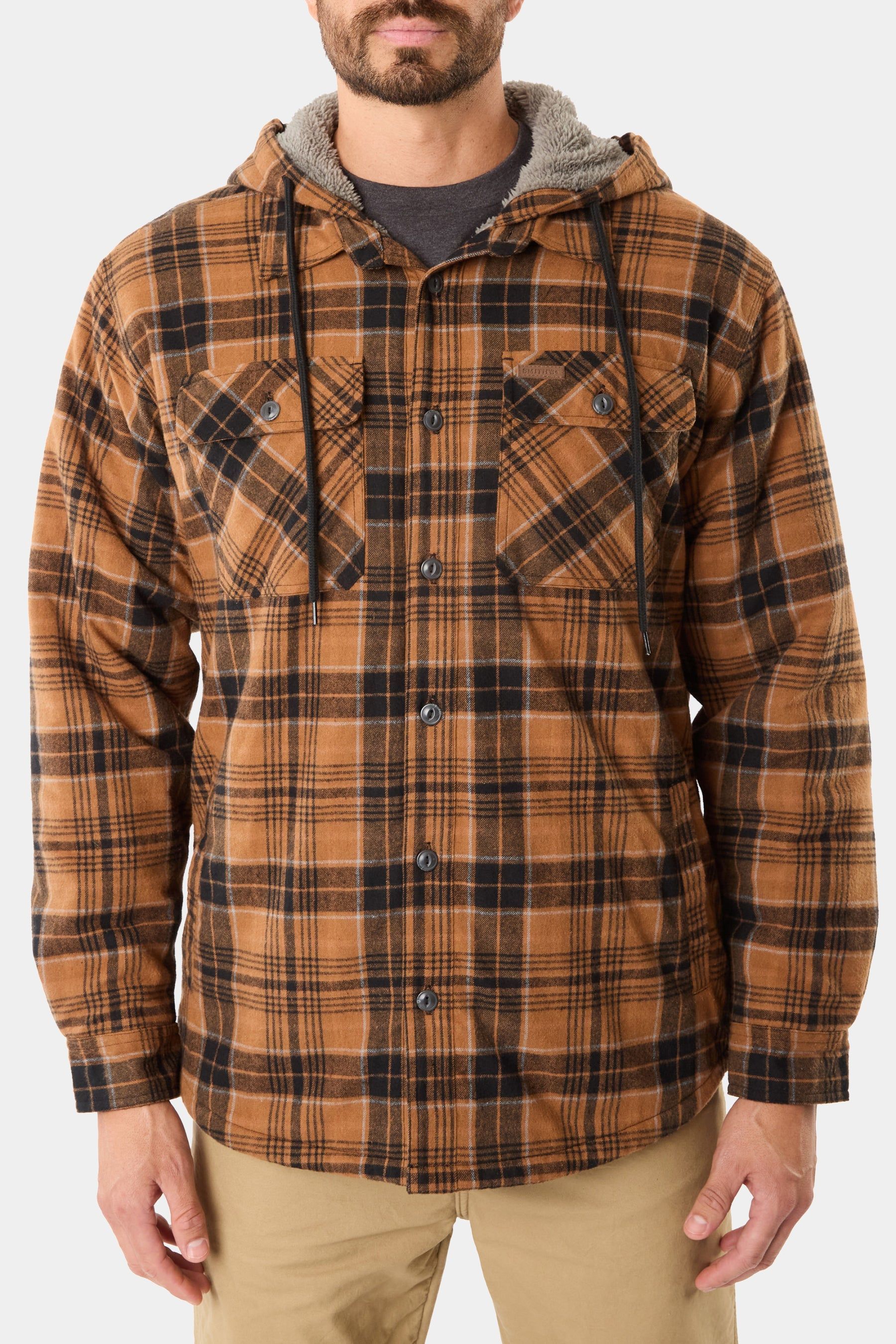 Sherpa-Lined Hooded Flannel Shirt-Jacket sold by Lord & Taylor product image thumbnail 2