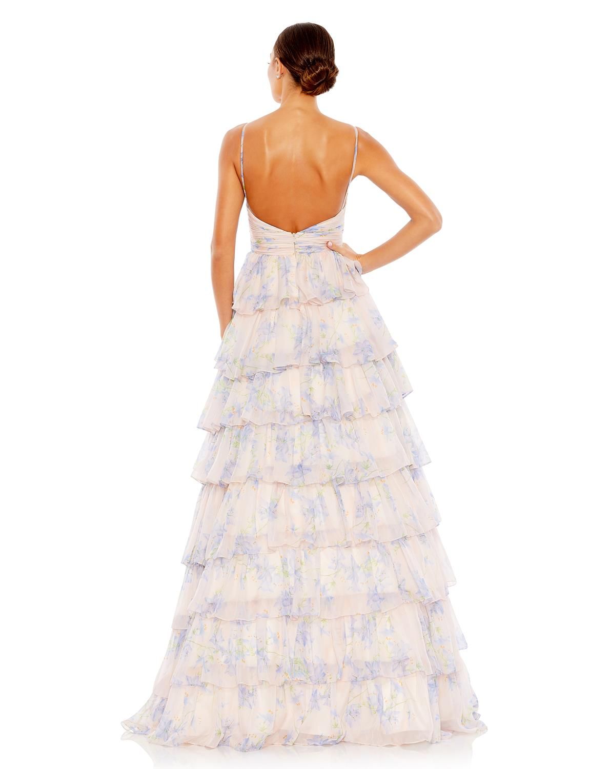 Floral Cut Out Ruffle Tiered Gown sold by Lord & Taylor product image thumbnail 2