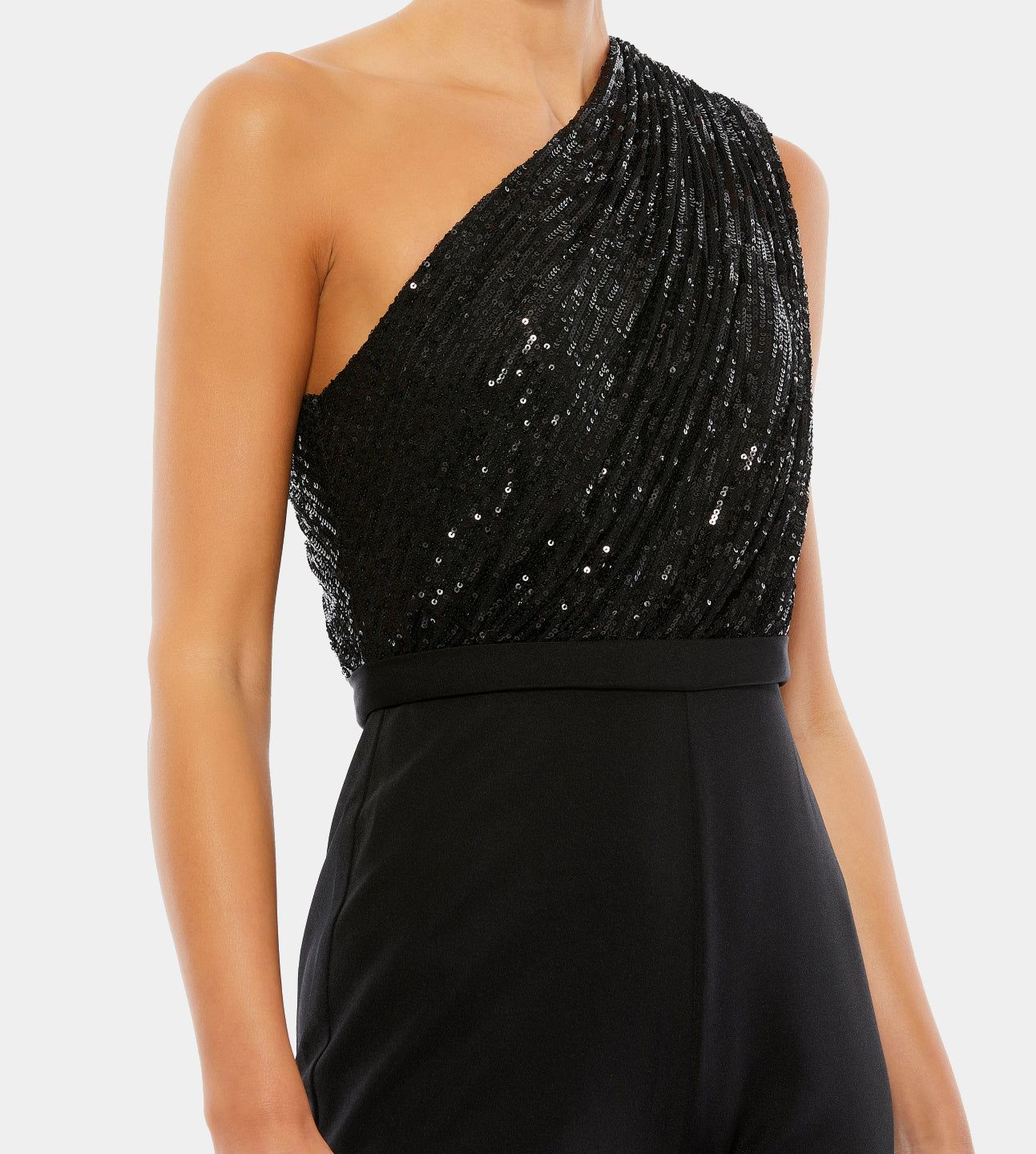 Sequined One Shoulder Jumpsuit and Satin Pant sold by Lord & Taylor product image thumbnail 3
