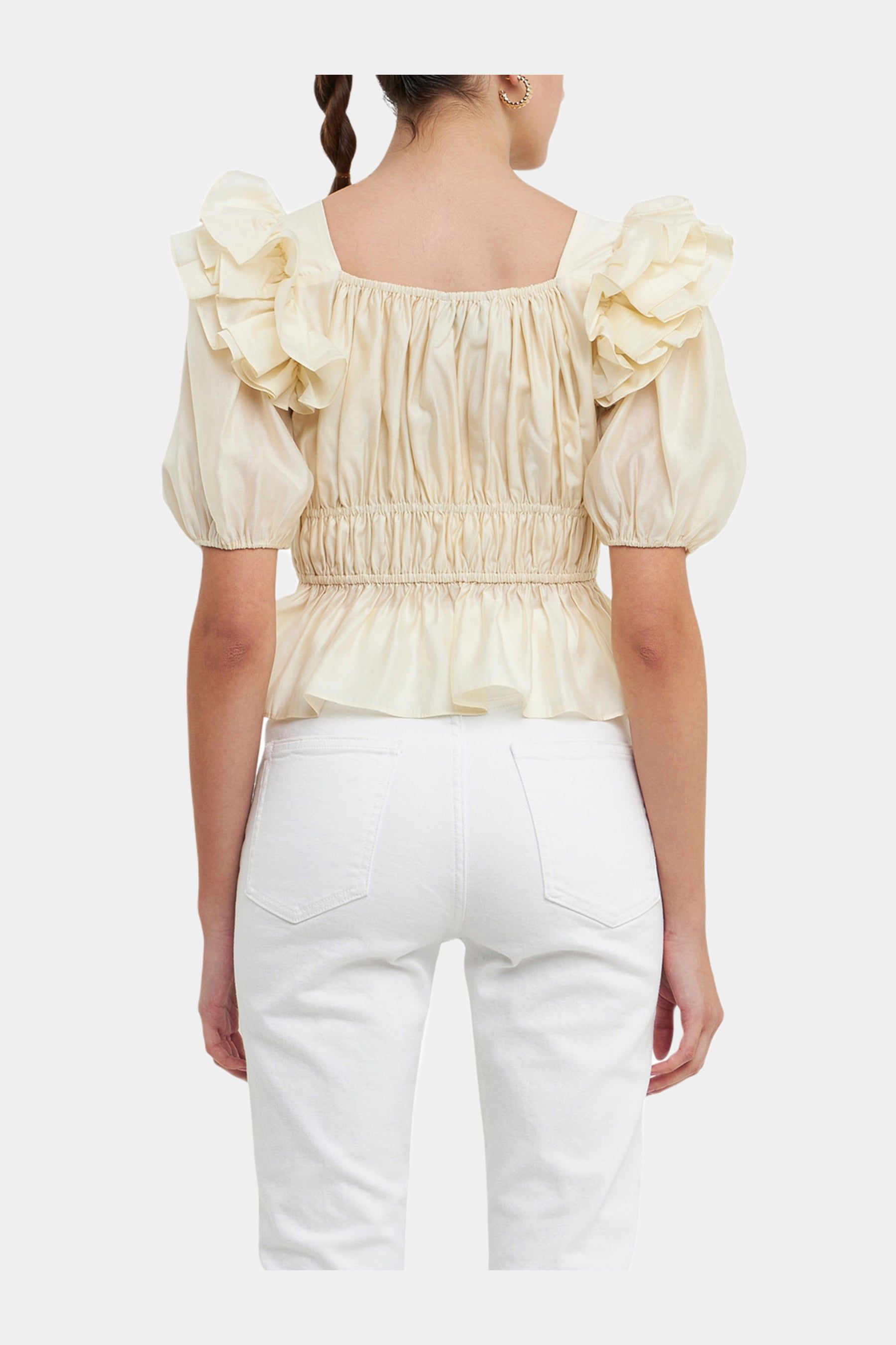 Smocked Puff Sleeve Top sold by Lord & Taylor product image thumbnail 3