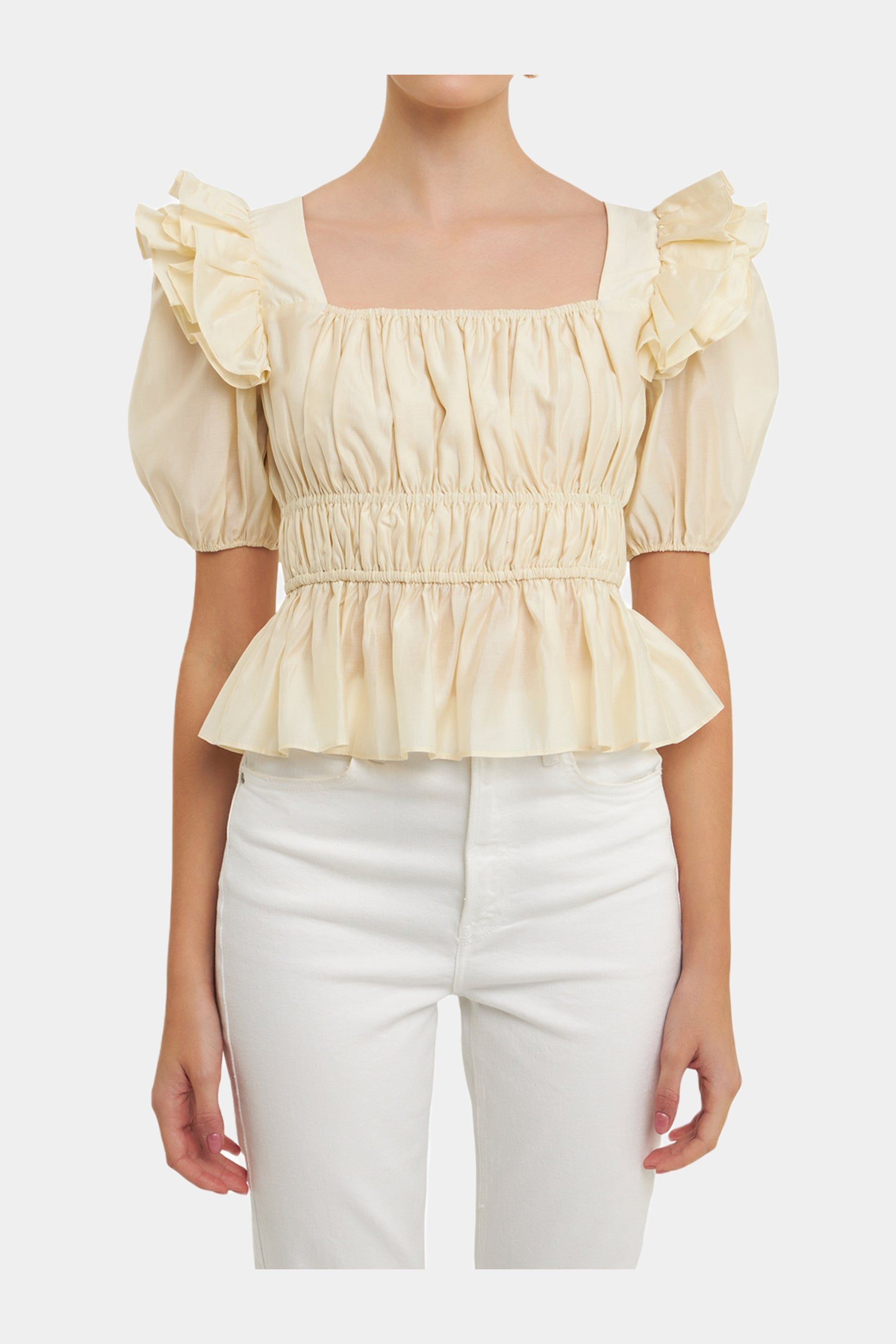 Smocked Puff Sleeve Top sold by Lord & Taylor product image thumbnail 2
