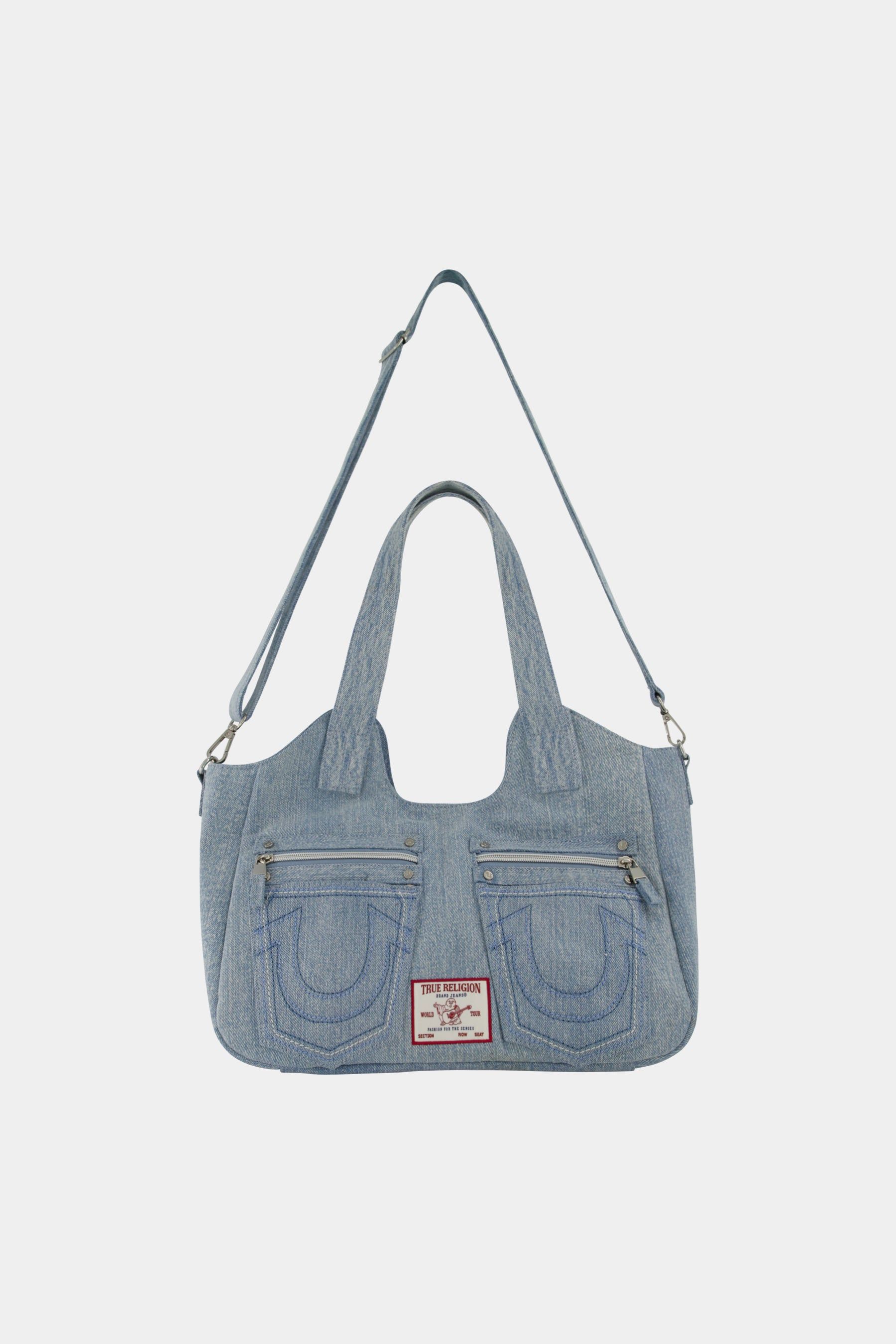 Horseshoe Stitch Denim Satchel sold by Lord & Taylor product image thumbnail 5