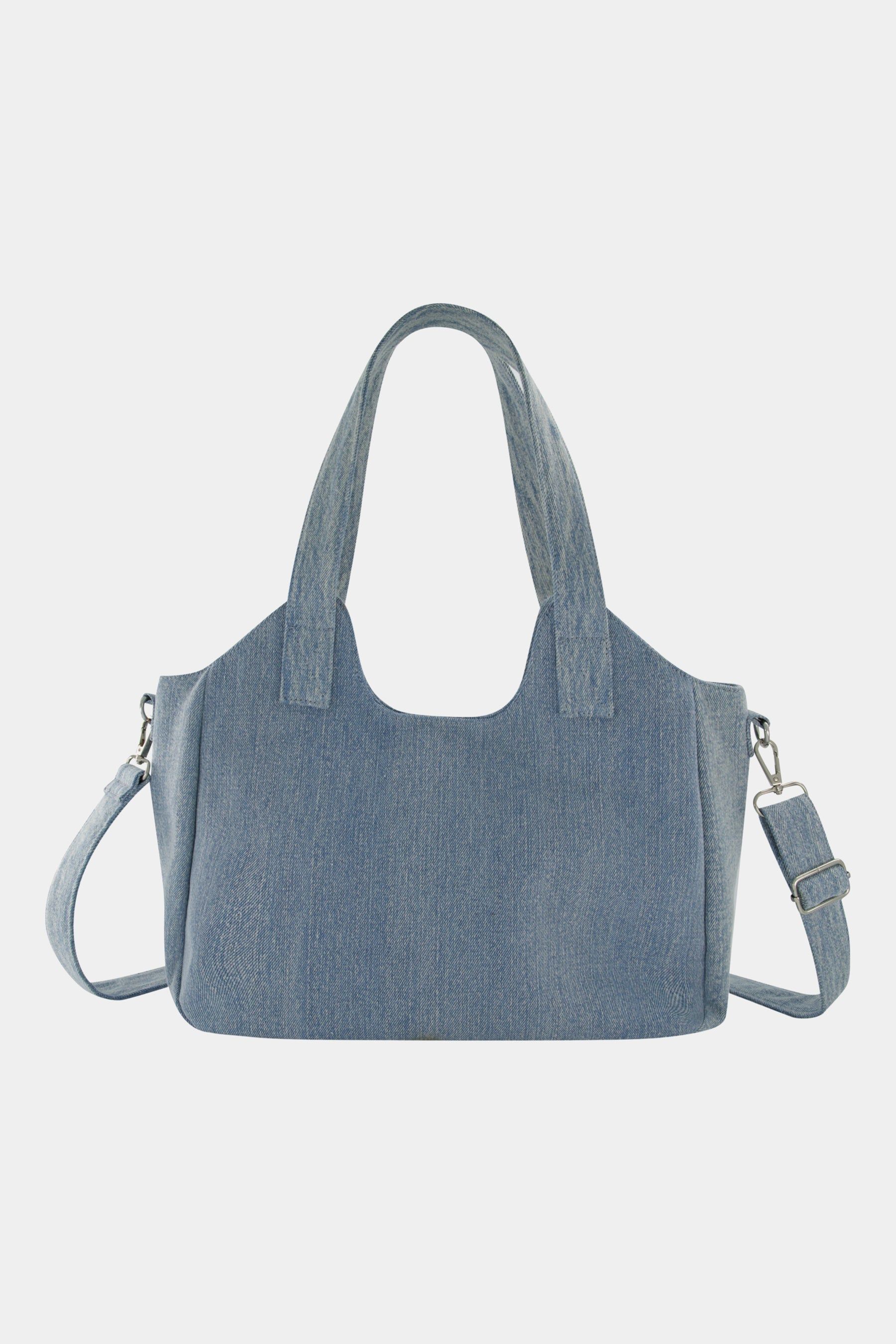 Horseshoe Stitch Denim Satchel sold by Lord & Taylor product image thumbnail 4