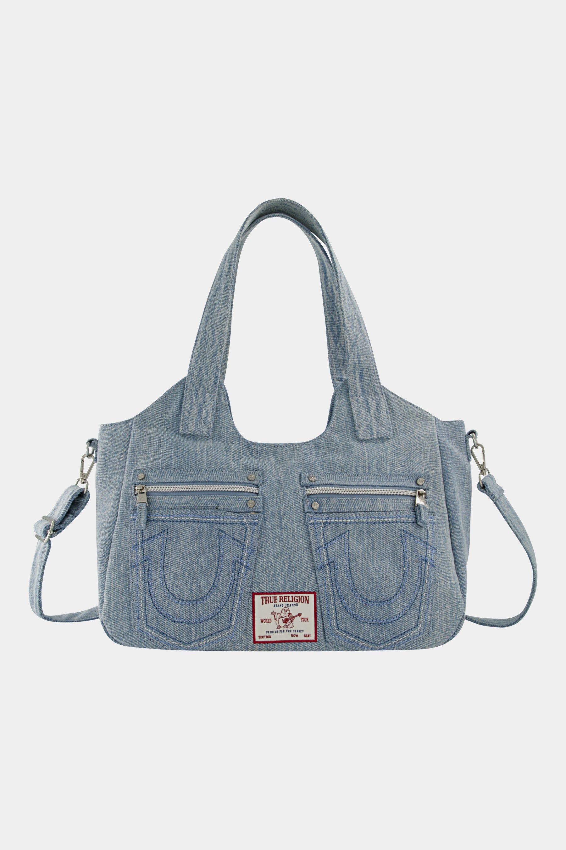 Horseshoe Stitch Denim Satchel sold by Lord & Taylor