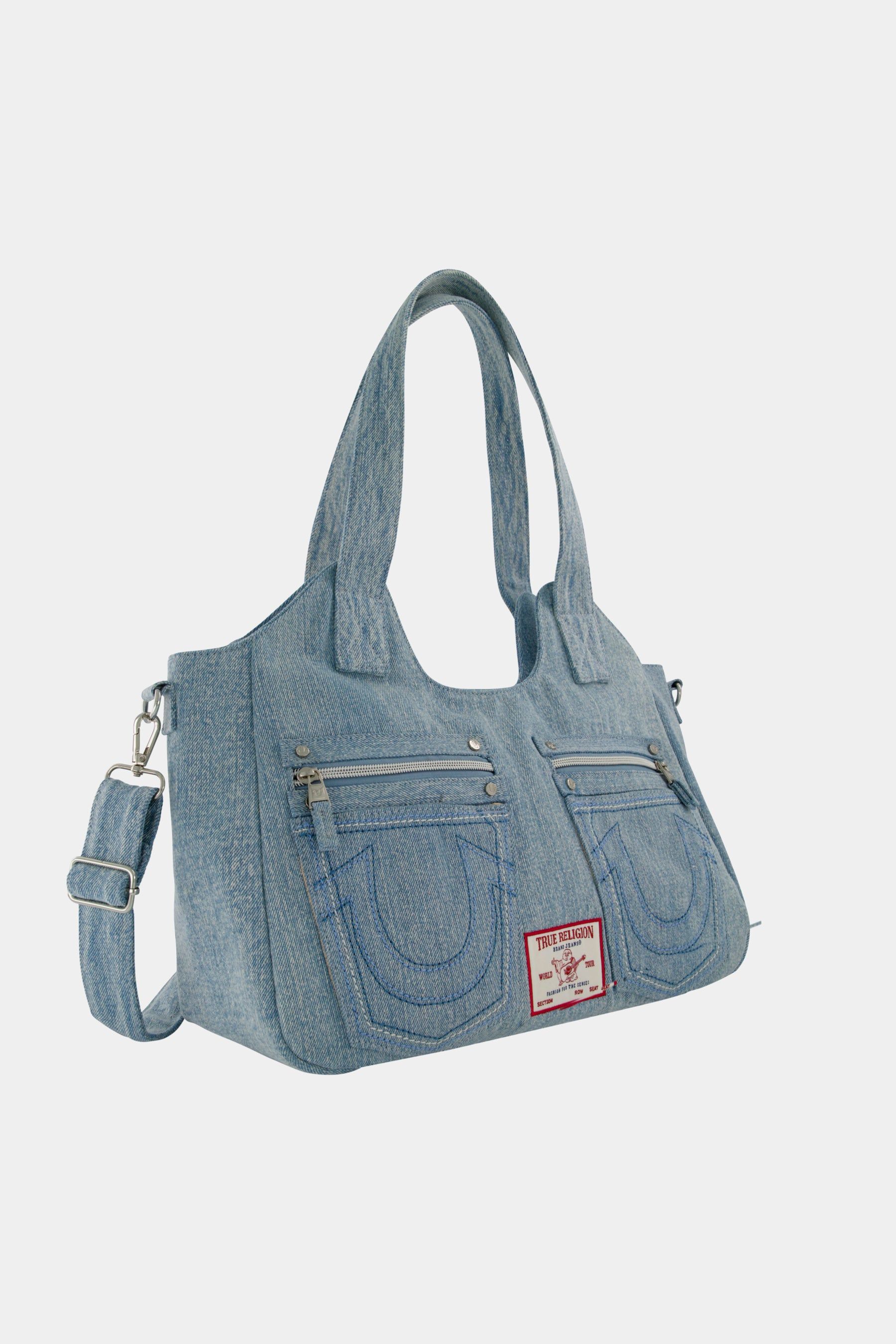 Horseshoe Stitch Denim Satchel sold by Lord & Taylor product image thumbnail 2