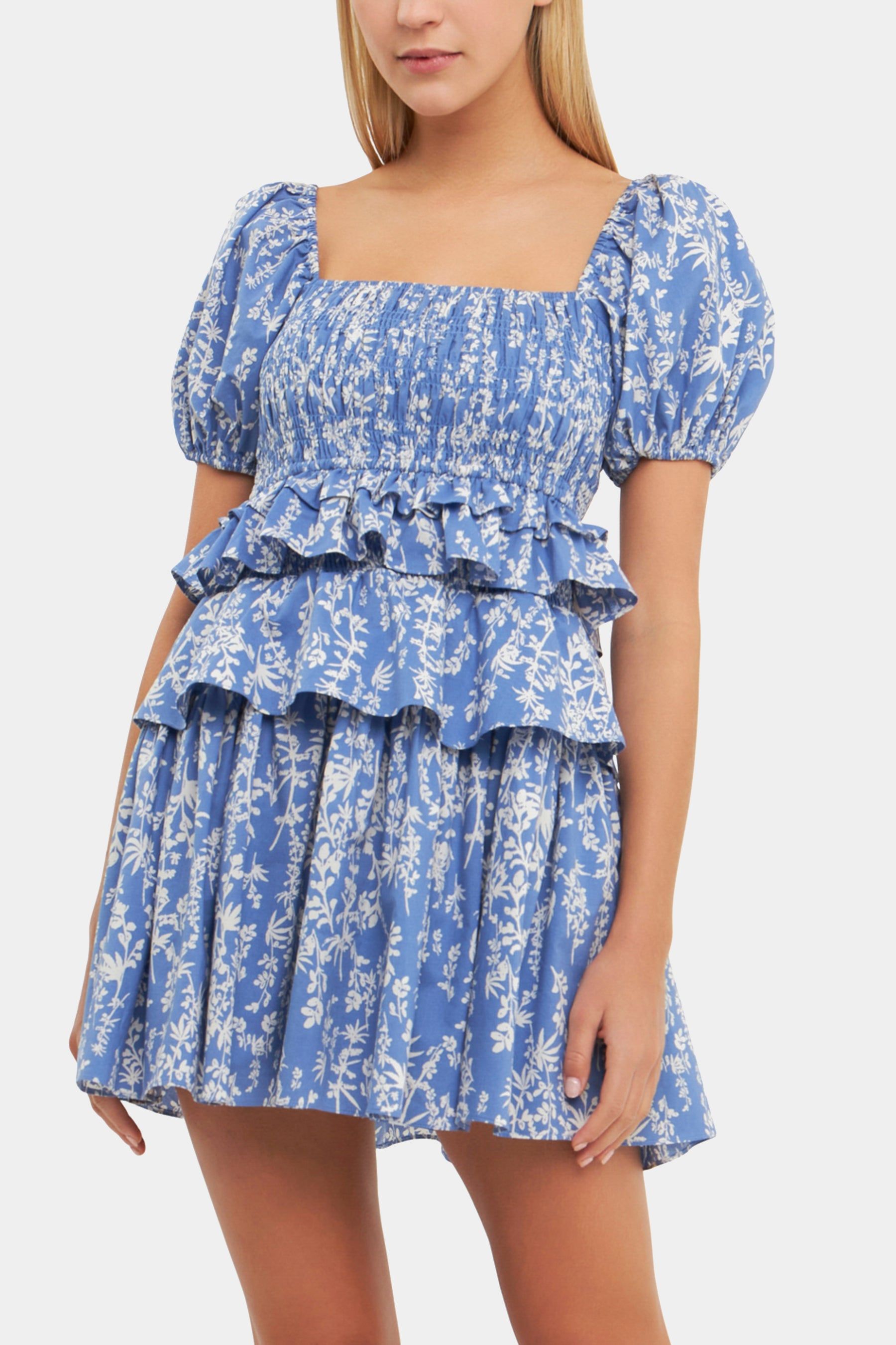 Floral Smocked Tiered Mini Dress sold by Lord & Taylor