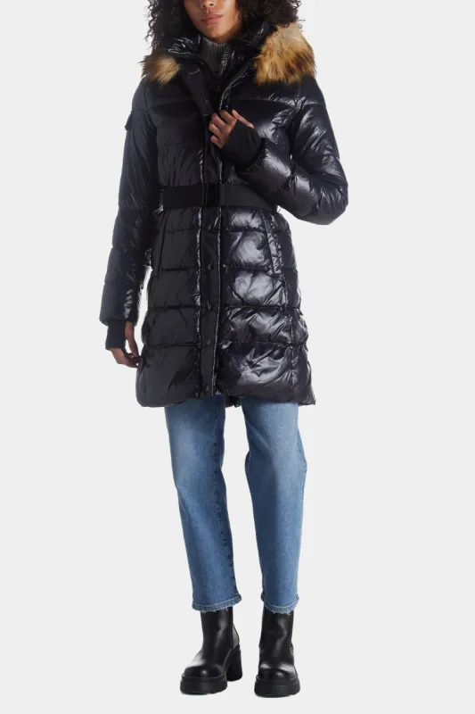 Chalet Faux Fur Trimmed Belted Down Puffer sold by Lord & Taylor
