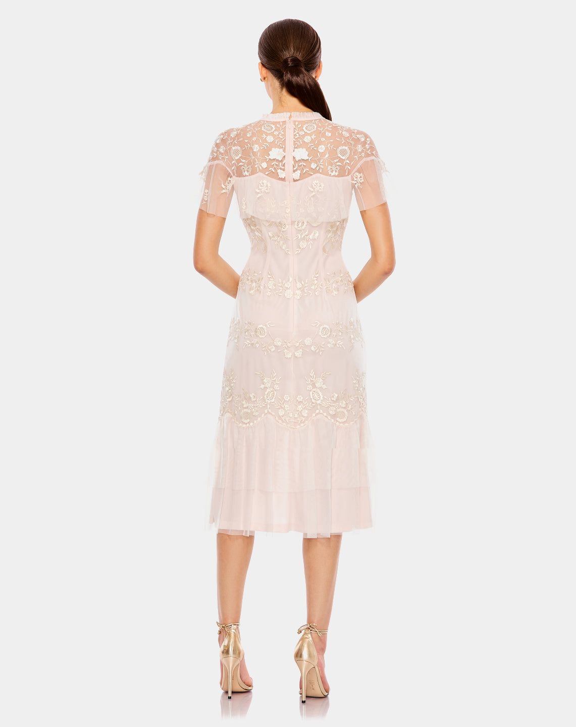 Embroidered Ruffled Cap Sleeve Dress sold by Lord & Taylor product image thumbnail 4