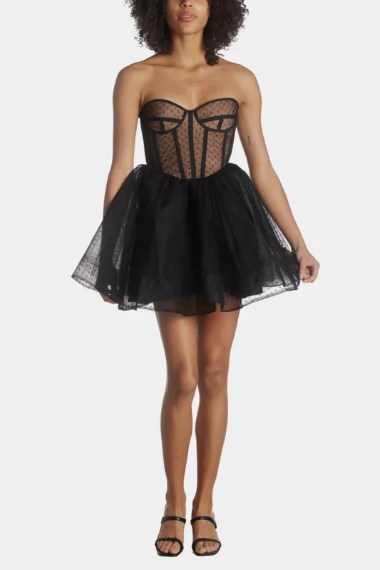 Spot Mesh Mini Dress made by Bardot