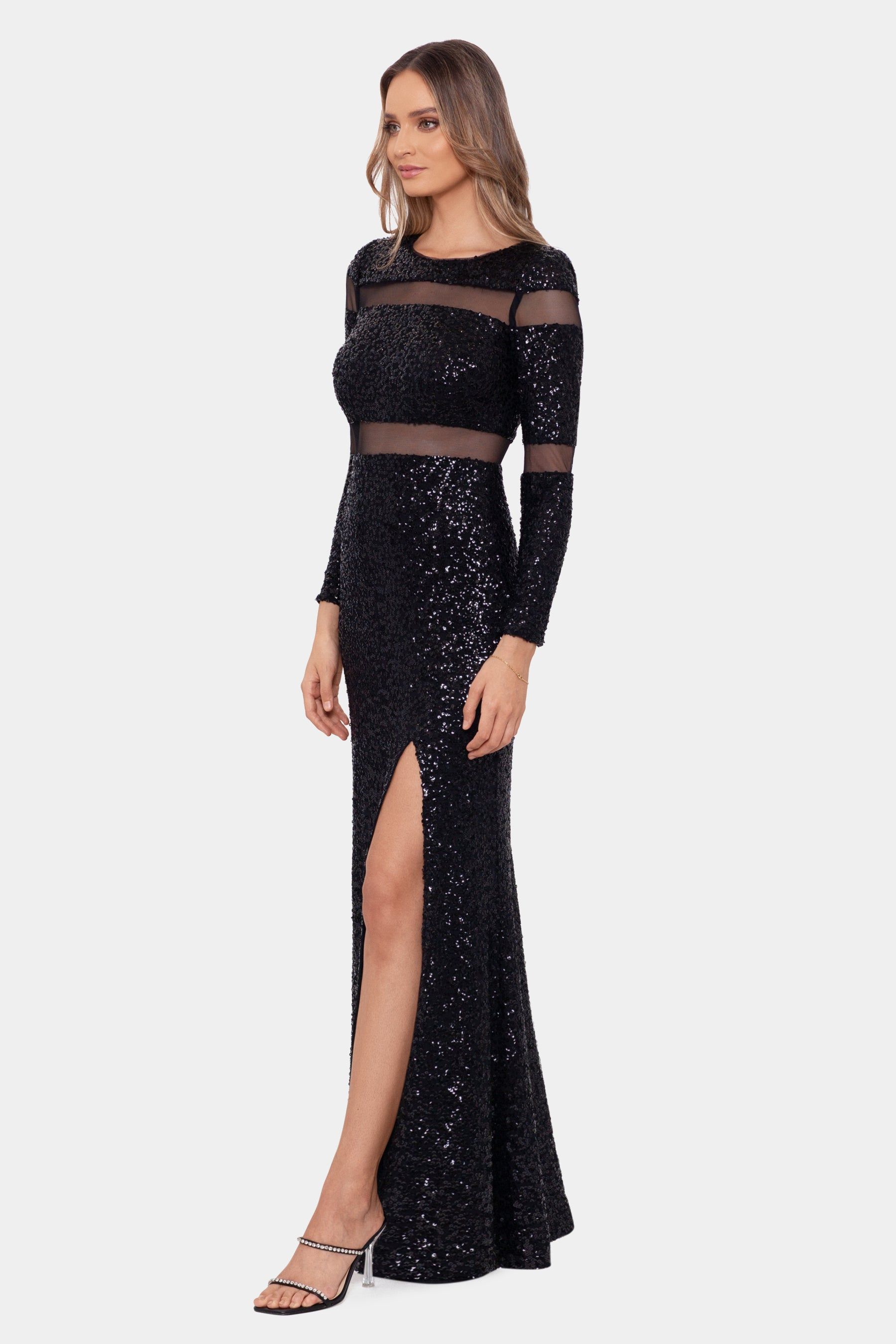 Long Sleeve Sequin With Mesh Cutout sold by Lord & Taylor product image thumbnail 5