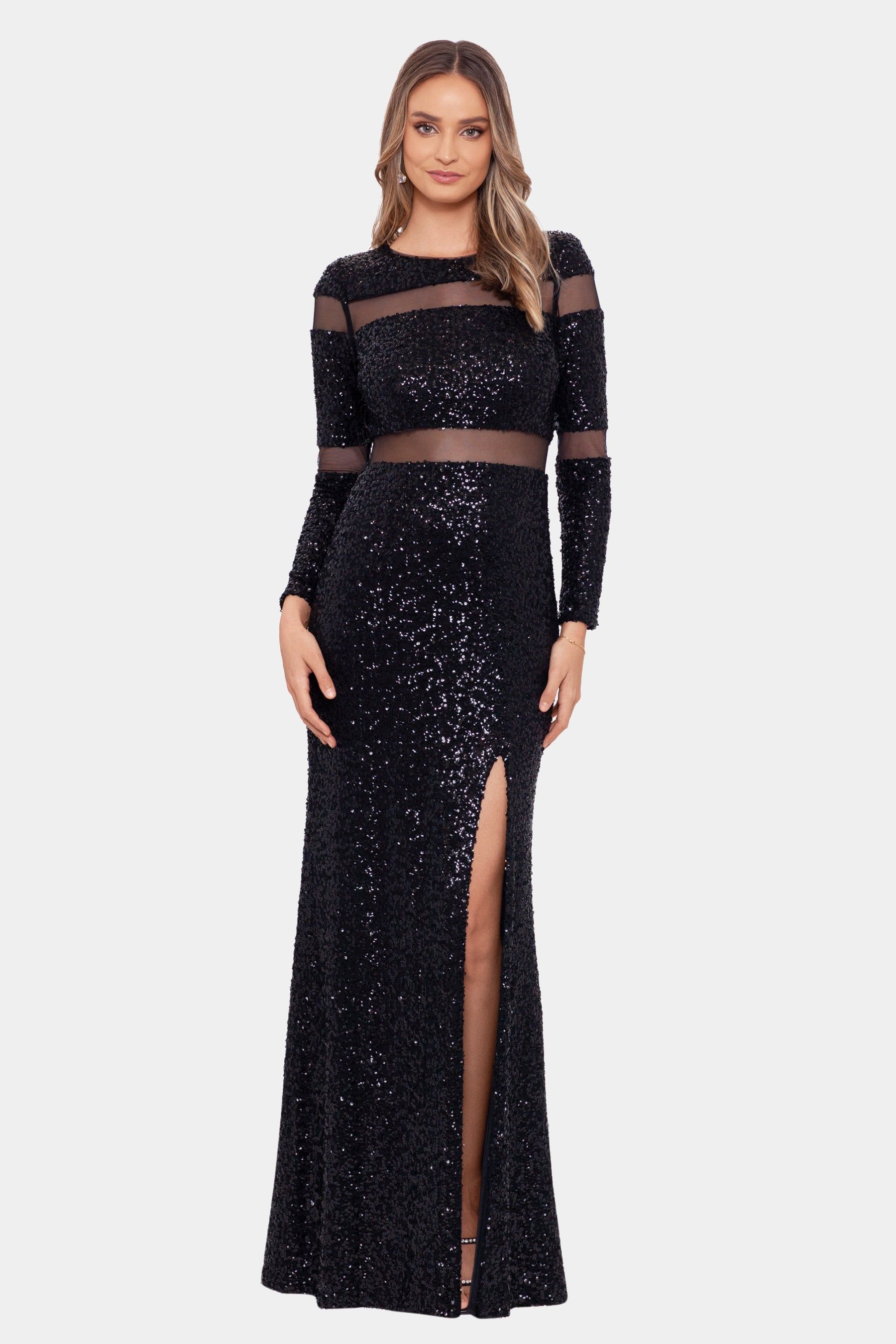 Long Sleeve Sequin With Mesh Cutout sold by Lord & Taylor product image thumbnail 2