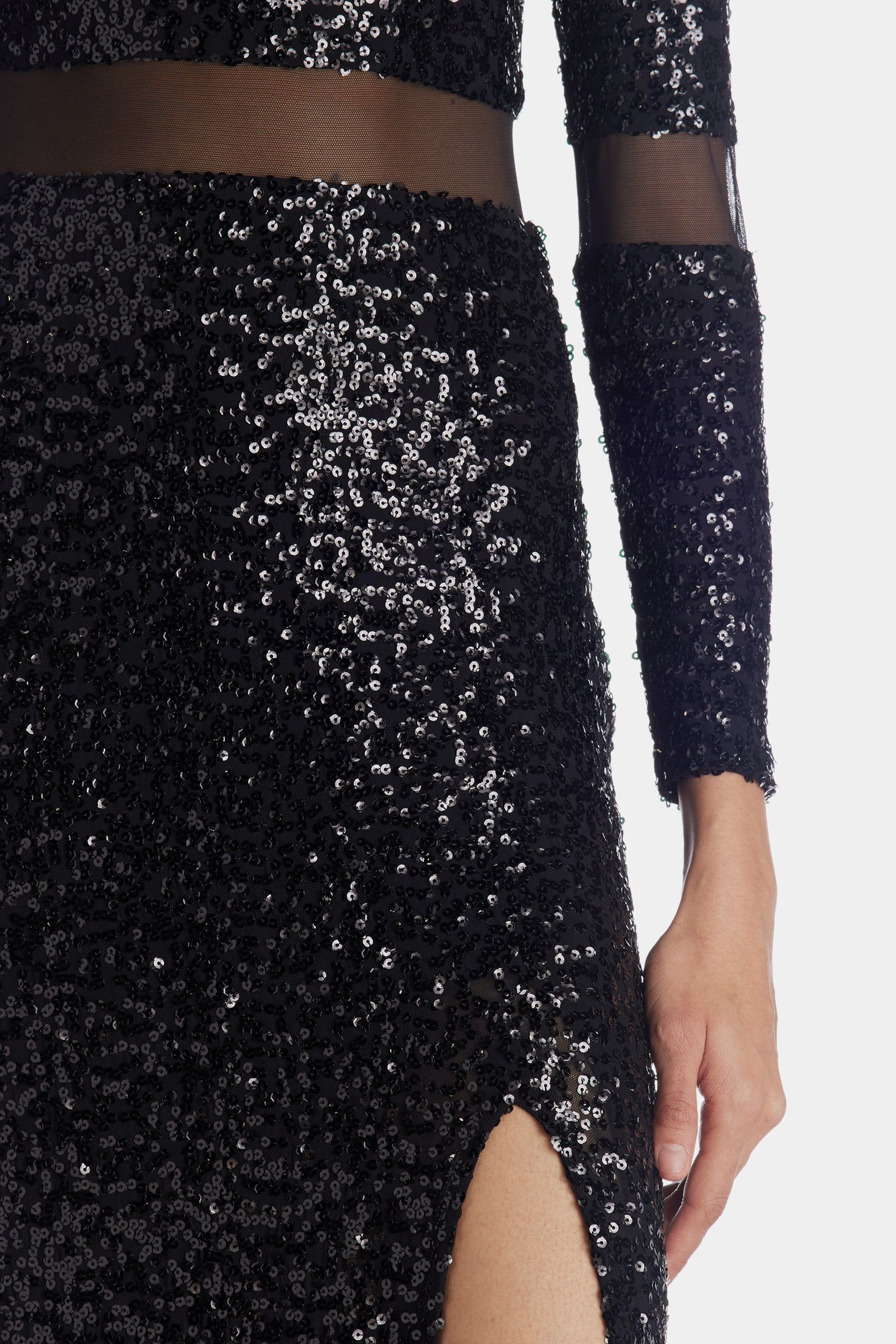 Long Sleeve Sequin With Mesh Cutout sold by Lord & Taylor product image thumbnail 10