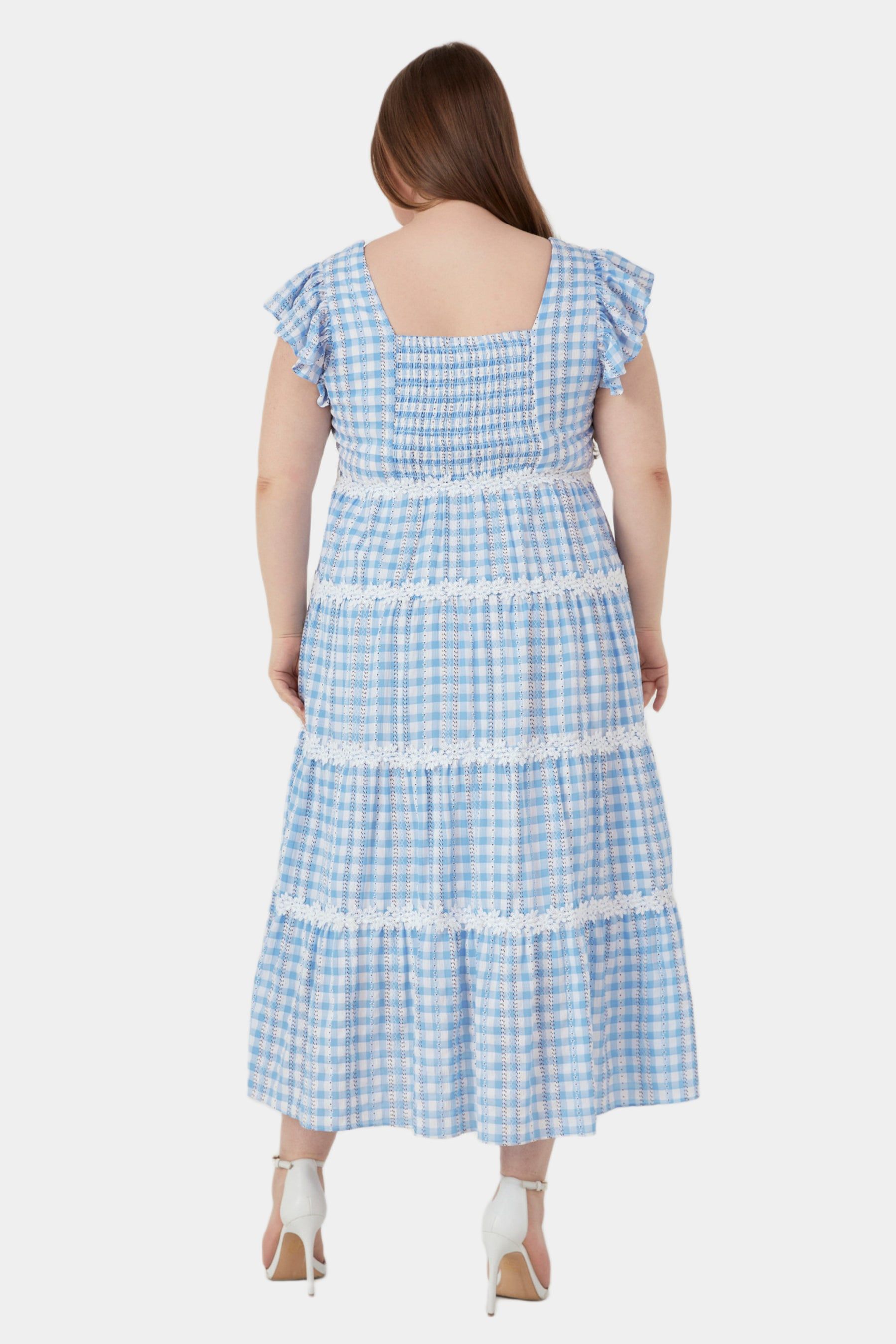 Floral Lace Gingham Printed Midi Dress sold by Lord & Taylor product image thumbnail 5