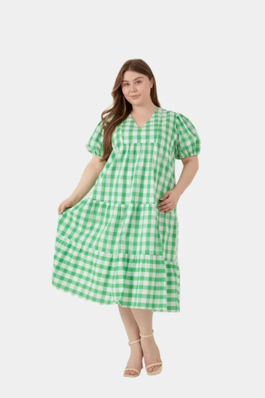 Gingham Check Midi Dress sold by Lord & Taylor