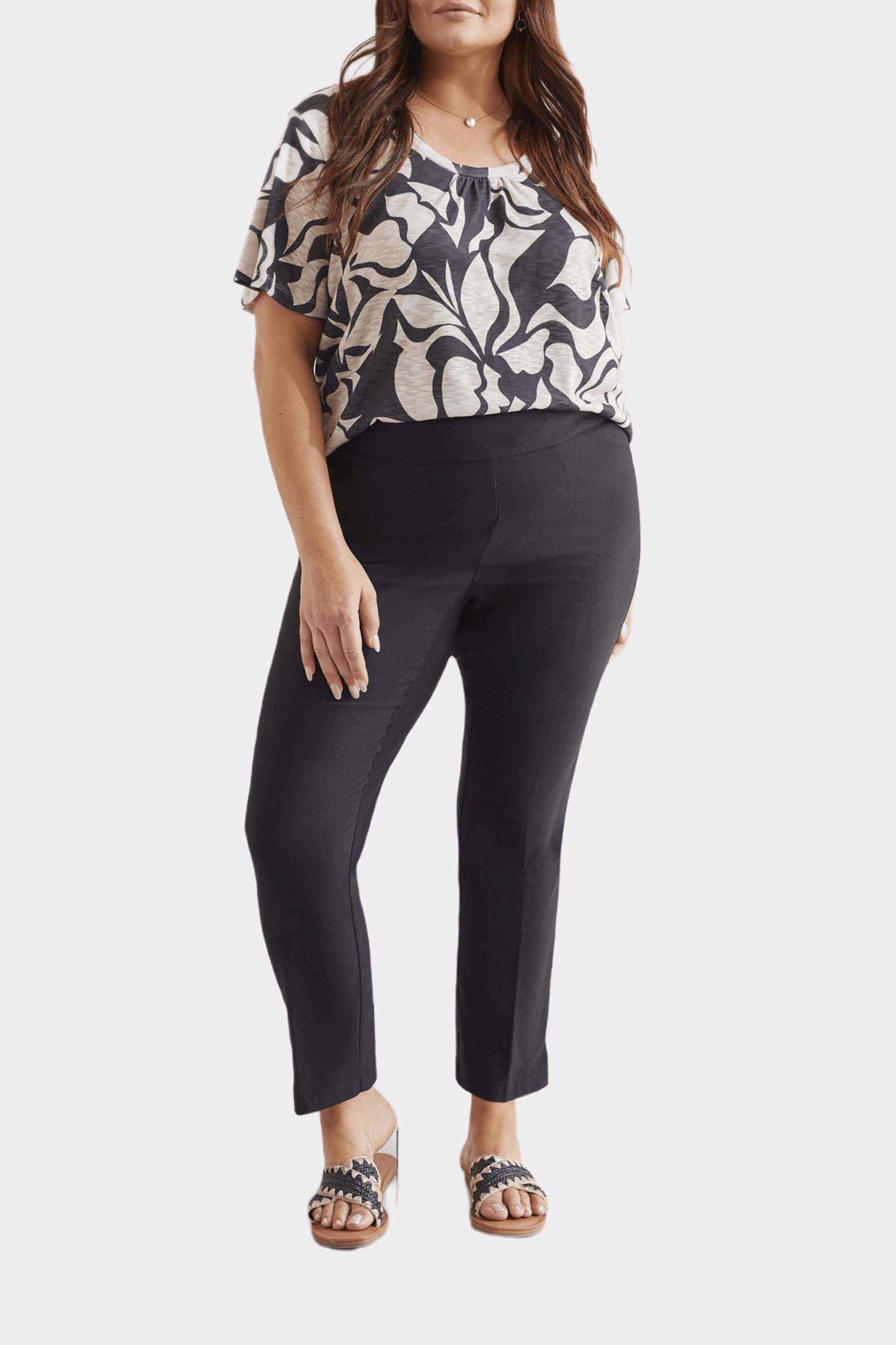 Flatten It Stretch Pull On Ankle Pants sold by Lord & Taylor product image thumbnail 4