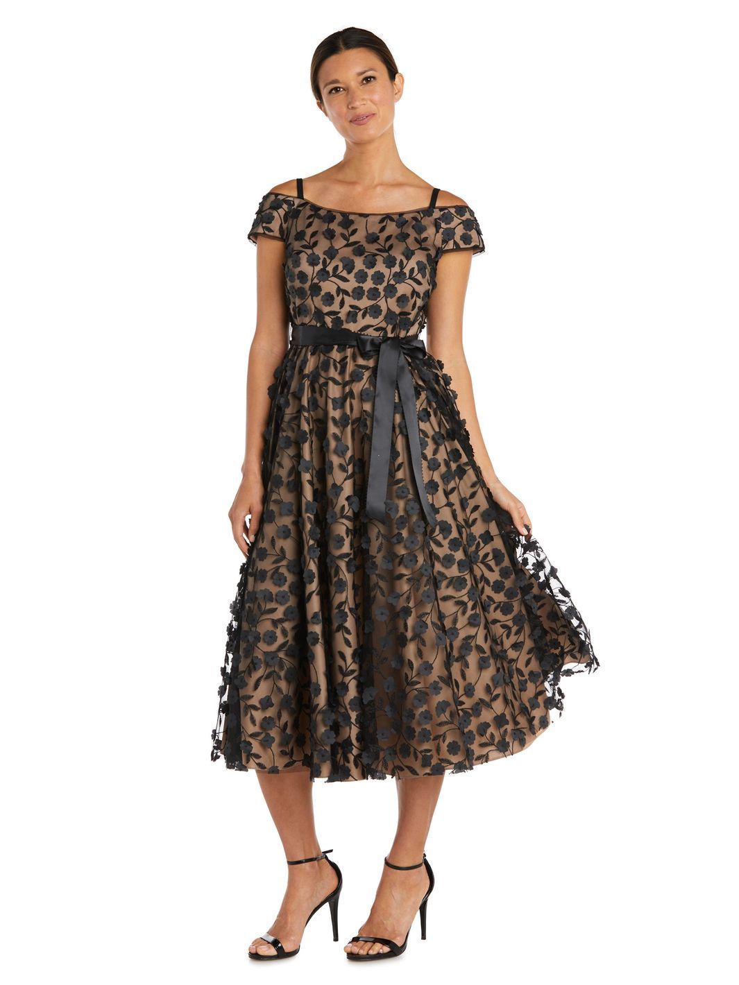 Tea Length 3D Floral Dress sold by Lord & Taylor