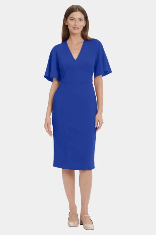 Cloud Crepe Flutter Sleeve Midi Dress sold by Lord & Taylor
