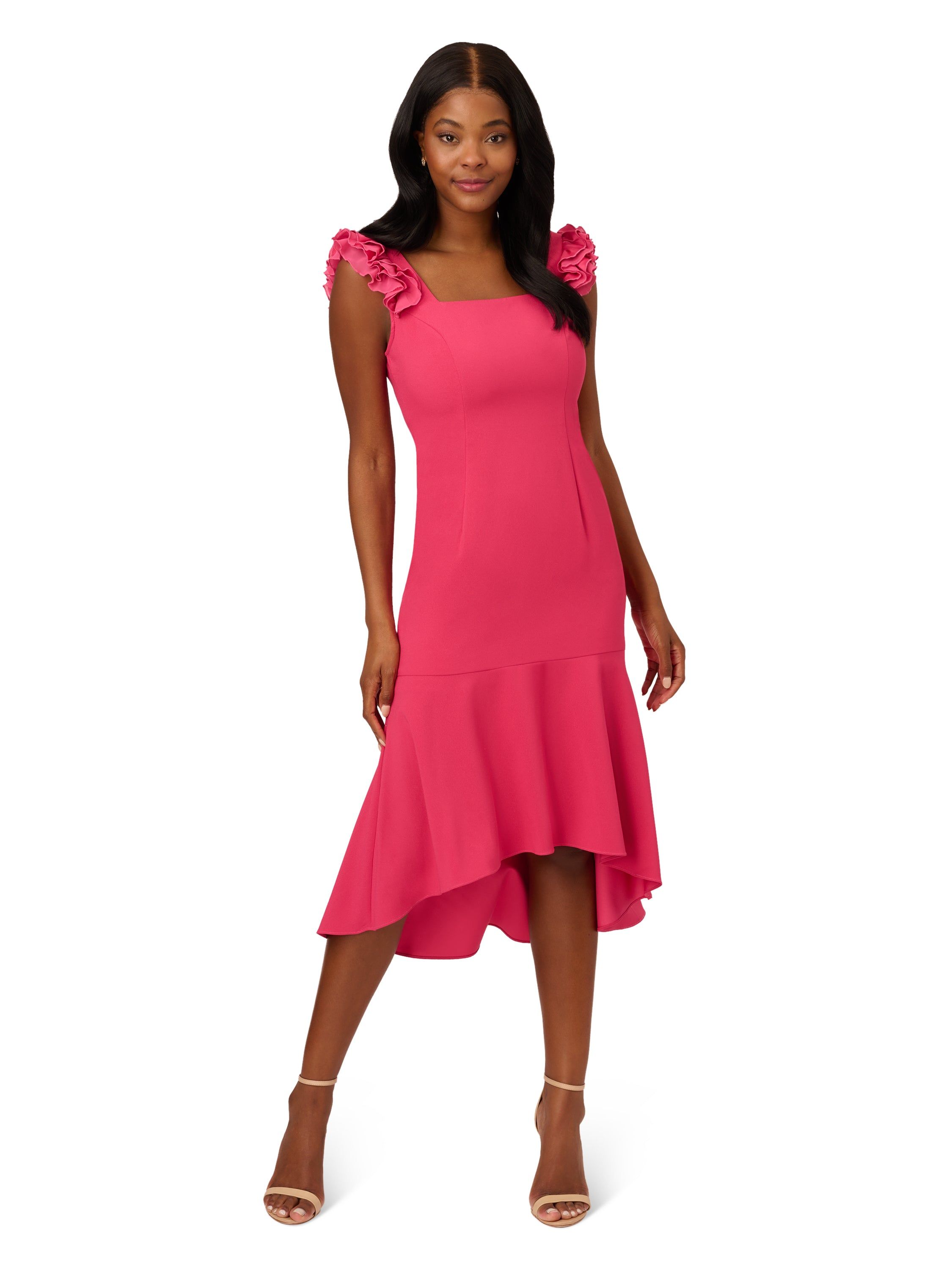 Satin Crepe High-Low Dress sold by Lord & Taylor product image thumbnail 5