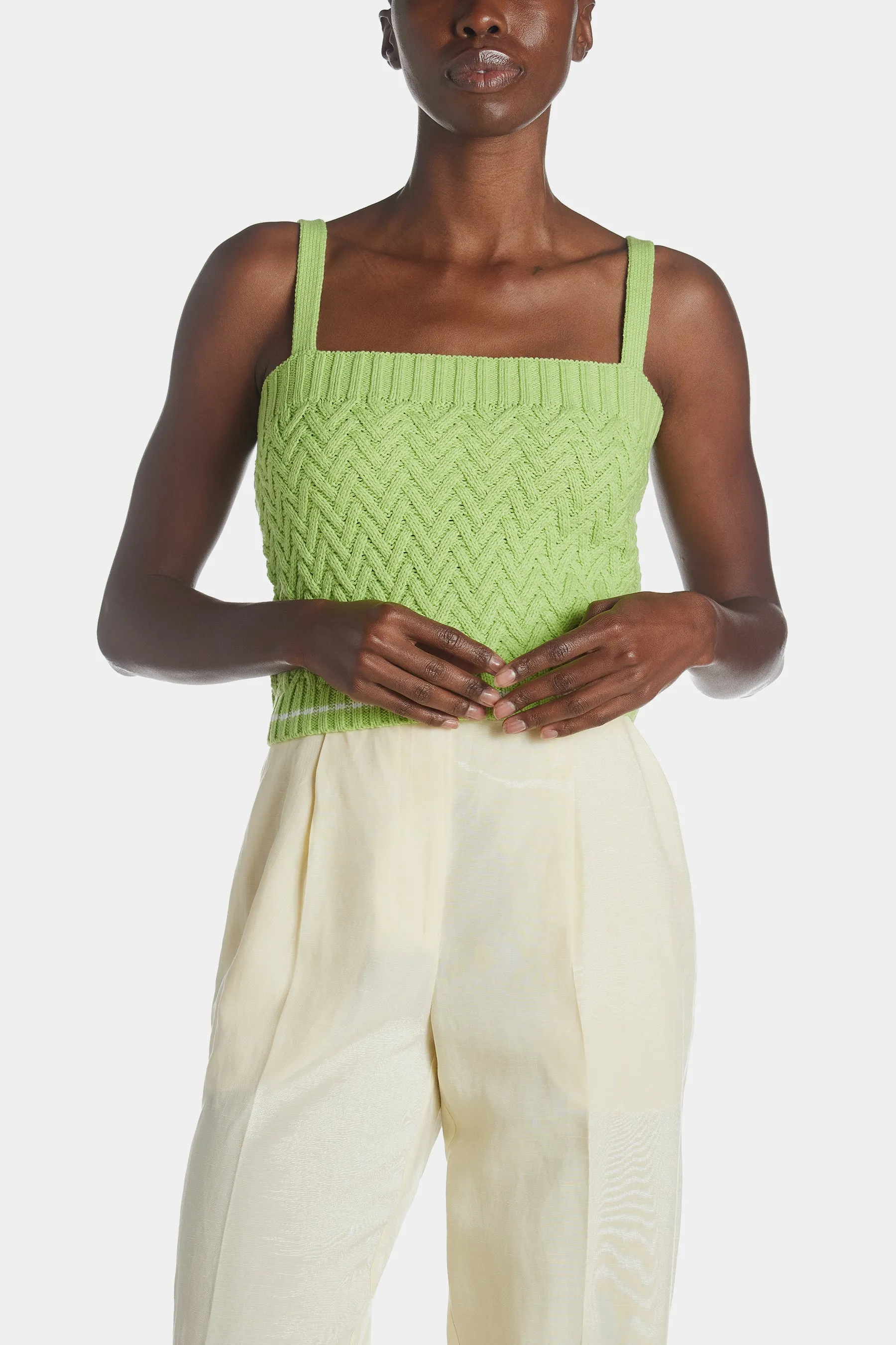 Lattice Cable Tipped Cami sold by Lord & Taylor product image thumbnail 3