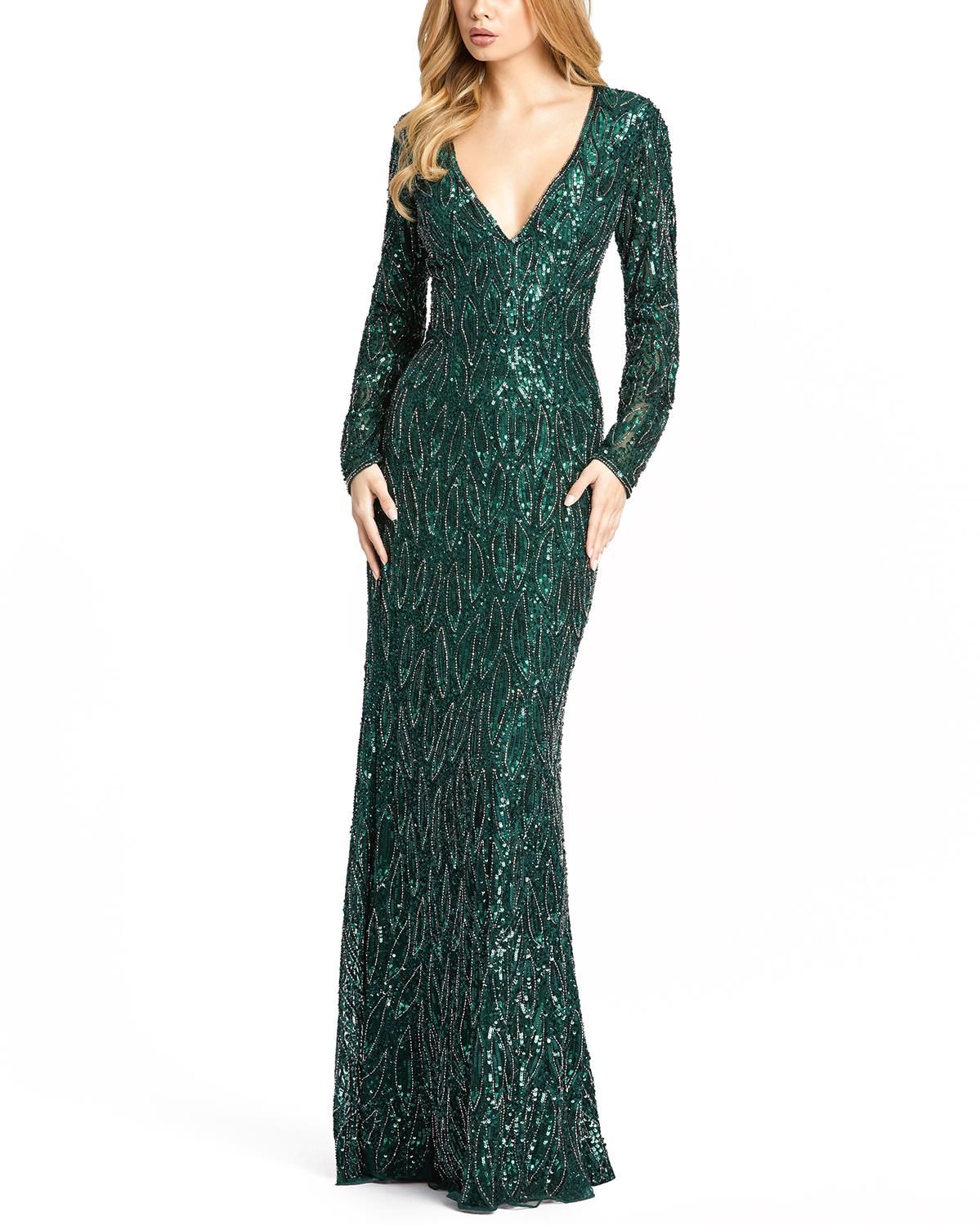 Long Sleeve Column Gown sold by Lord & Taylor product image thumbnail 5