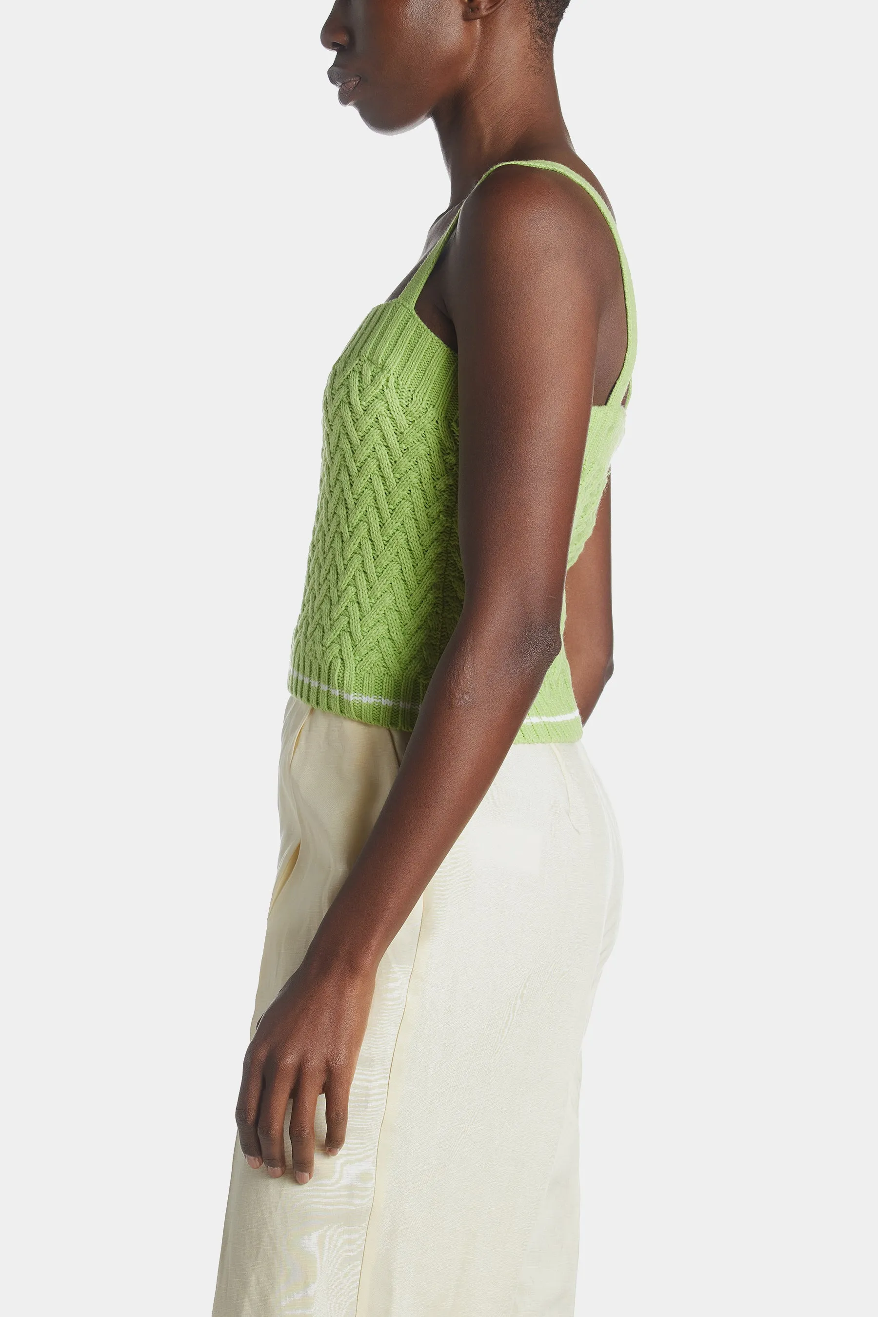 Lattice Cable Tipped Cami sold by Lord & Taylor product image thumbnail 4