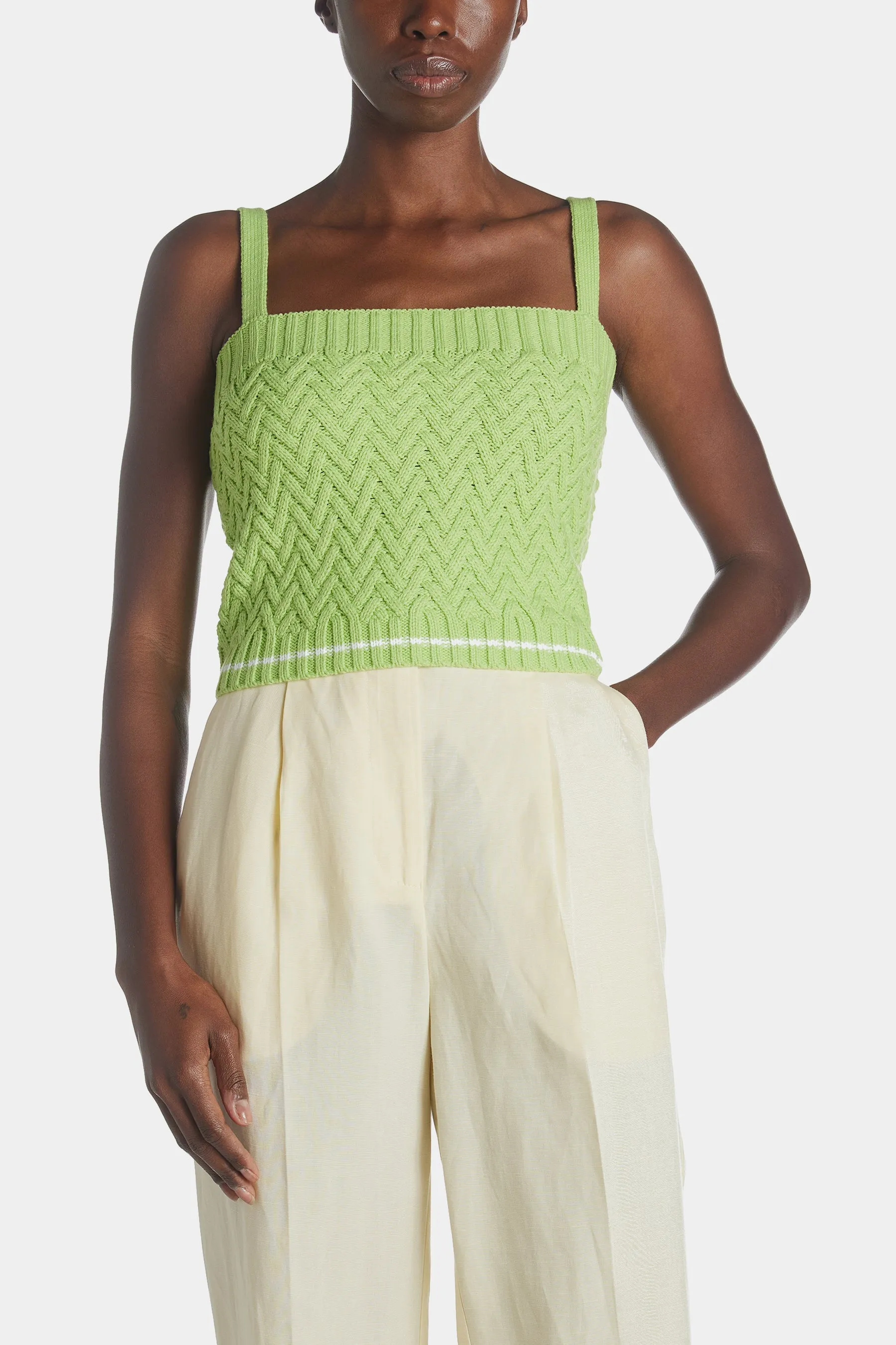 Lattice Cable Tipped Cami sold by Lord & Taylor