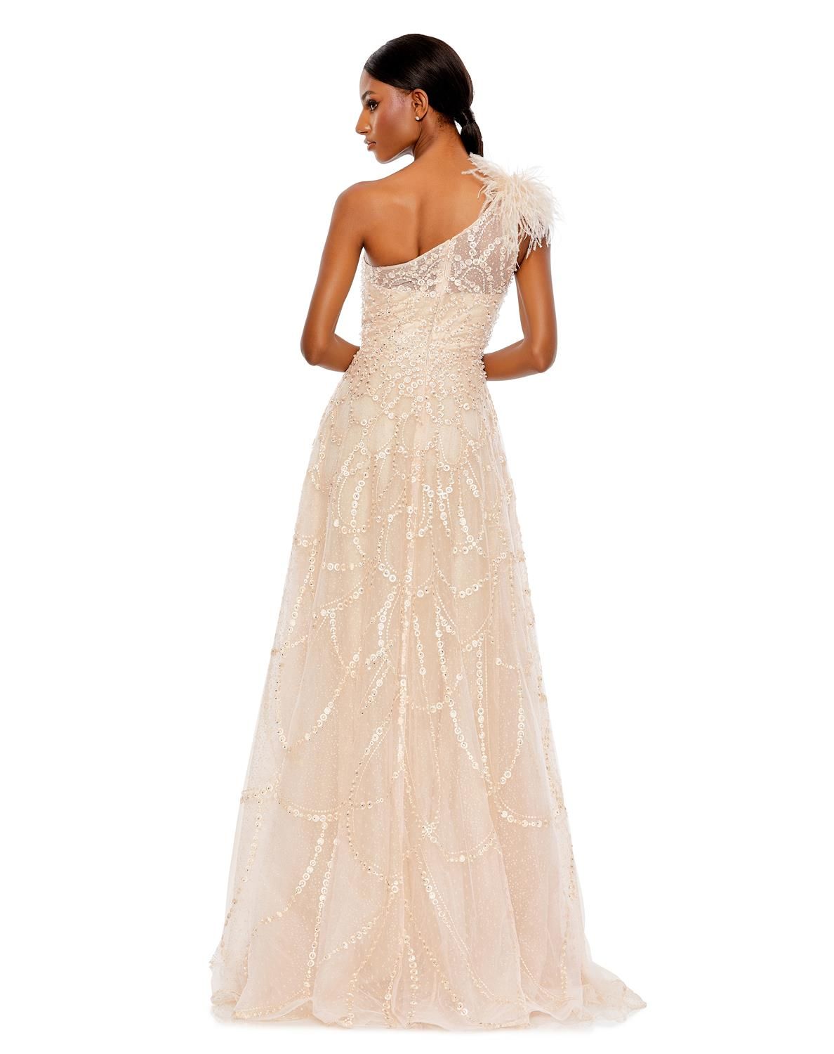 Embellished One Shoulder A Line Gown sold by Lord & Taylor product image thumbnail 4