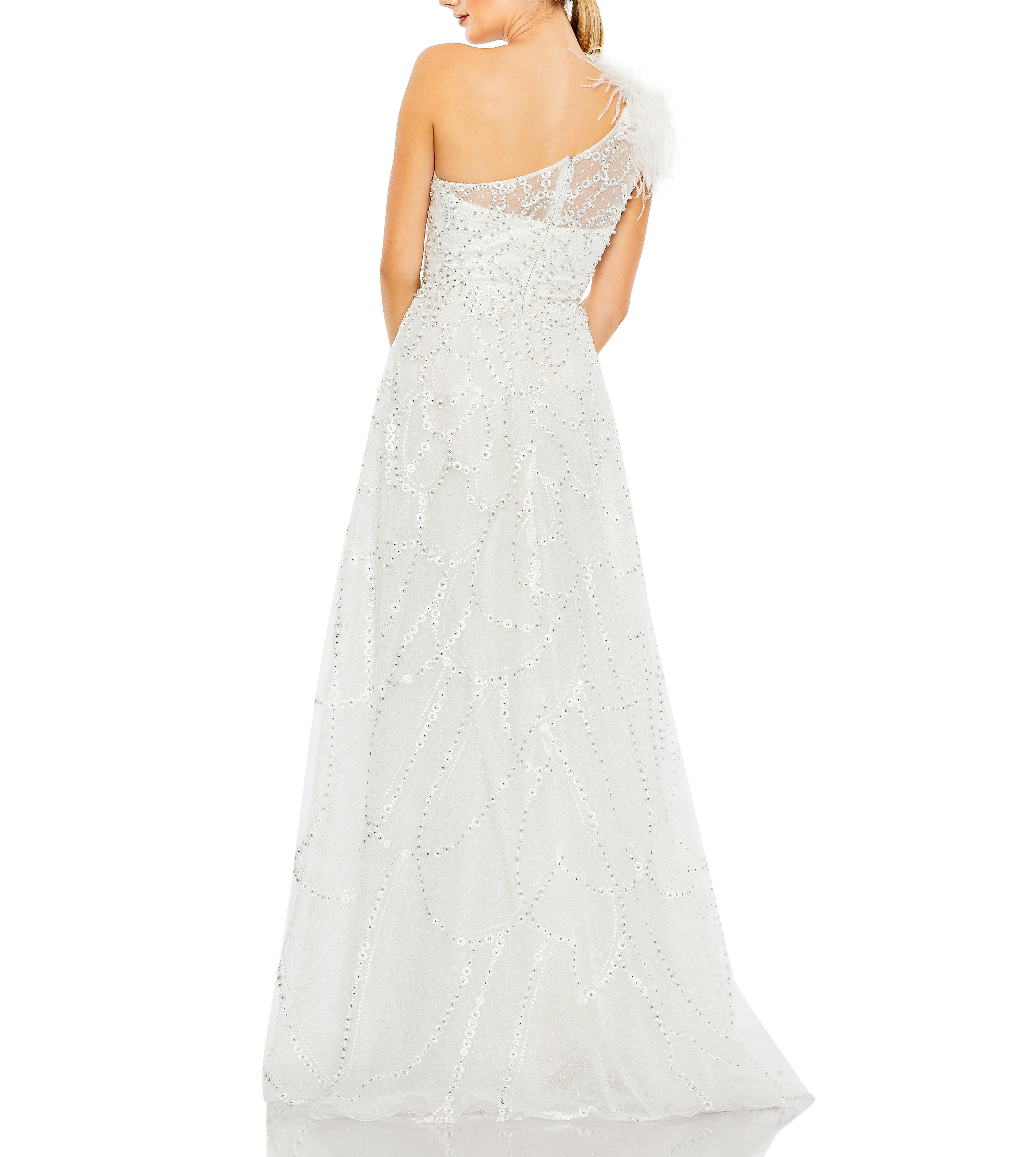 Embellished One Shoulder A Line Gown sold by Lord & Taylor product image thumbnail 11