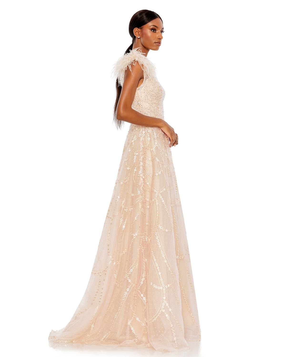 Embellished One Shoulder A Line Gown sold by Lord & Taylor product image thumbnail 2