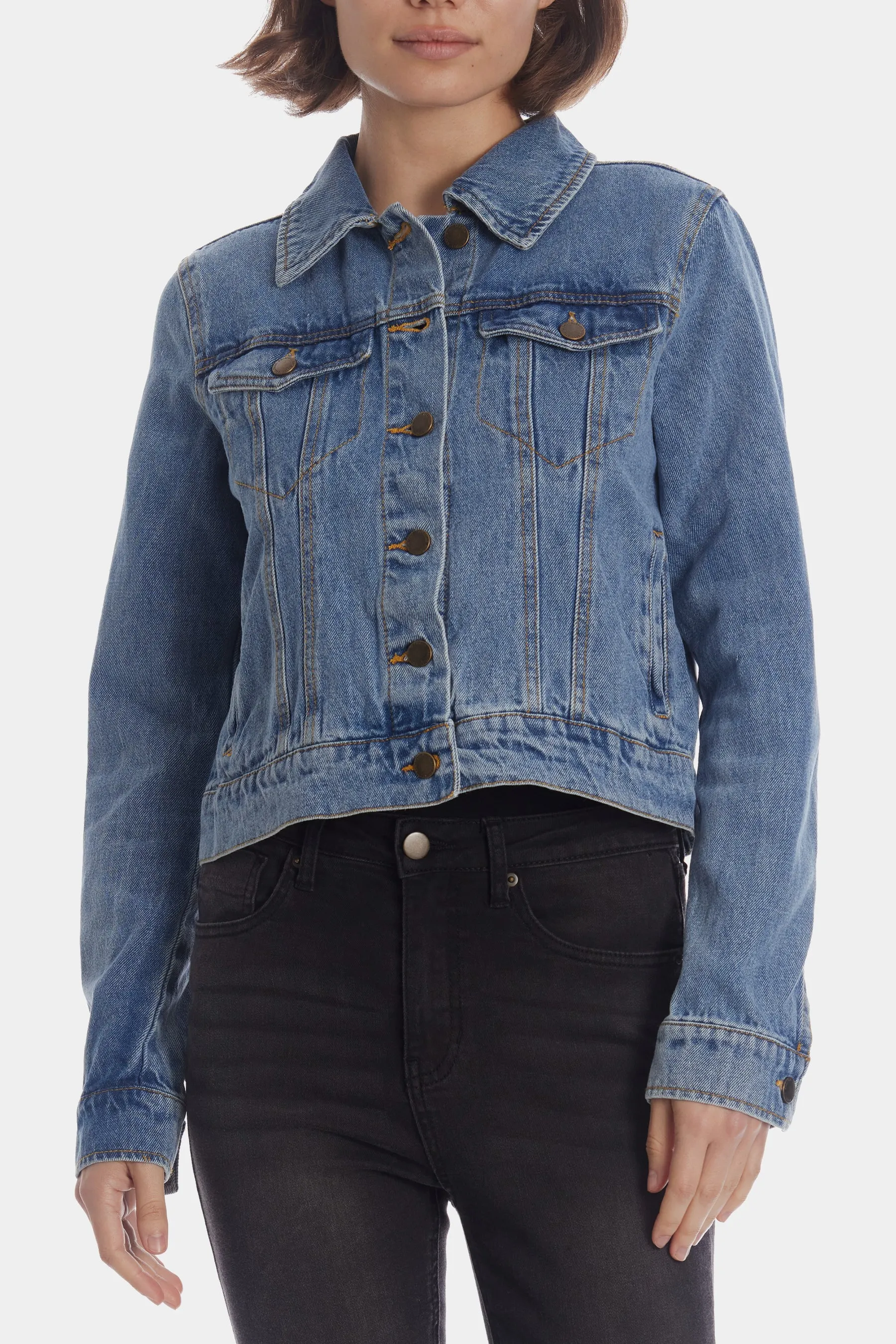 Cropped Denim Jacket sold by Lord & Taylor product image thumbnail 4