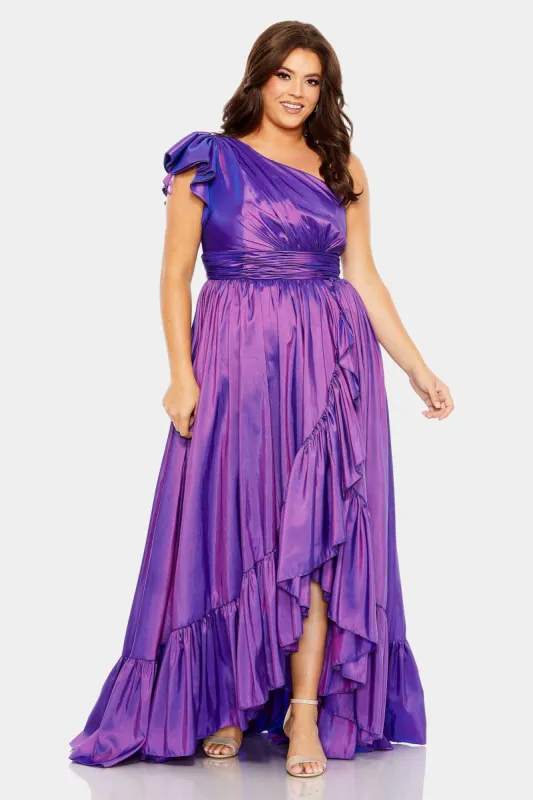 One Shoulder Draped Ruffle A Line Gown sold by Lord & Taylor