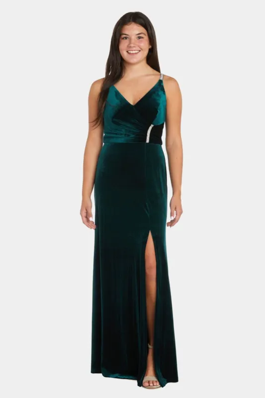 Rhinestone Detail Velvet Evening Gown sold by Lord & Taylor